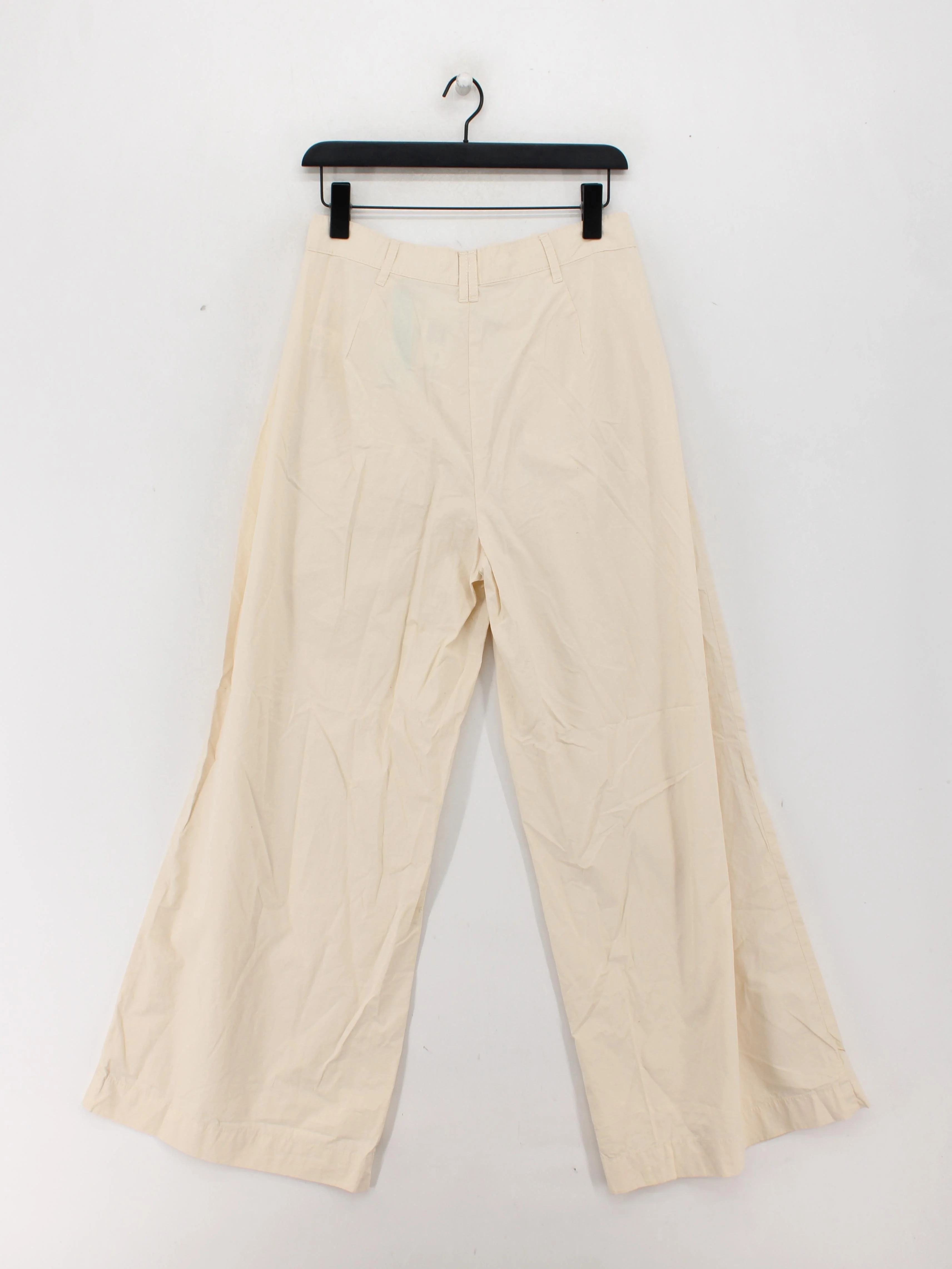 Nobody's Child Women's Trousers UK 12 Cream 100% Cotton Wide-Leg Chino - Image 2