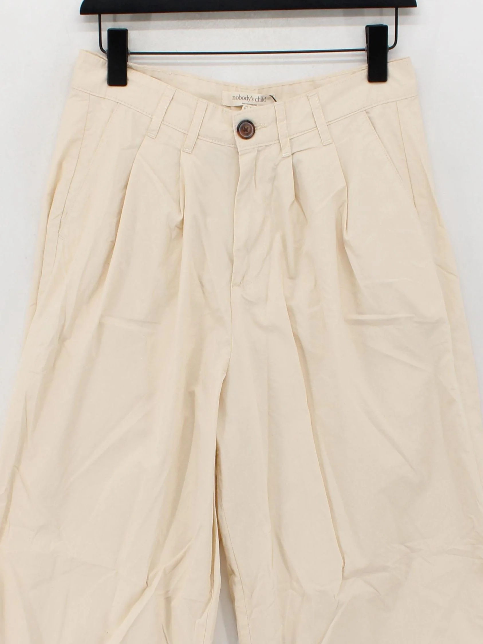 Nobody's Child Women's Trousers UK 12 Cream 100% Cotton Wide-Leg Chino - Image 3
