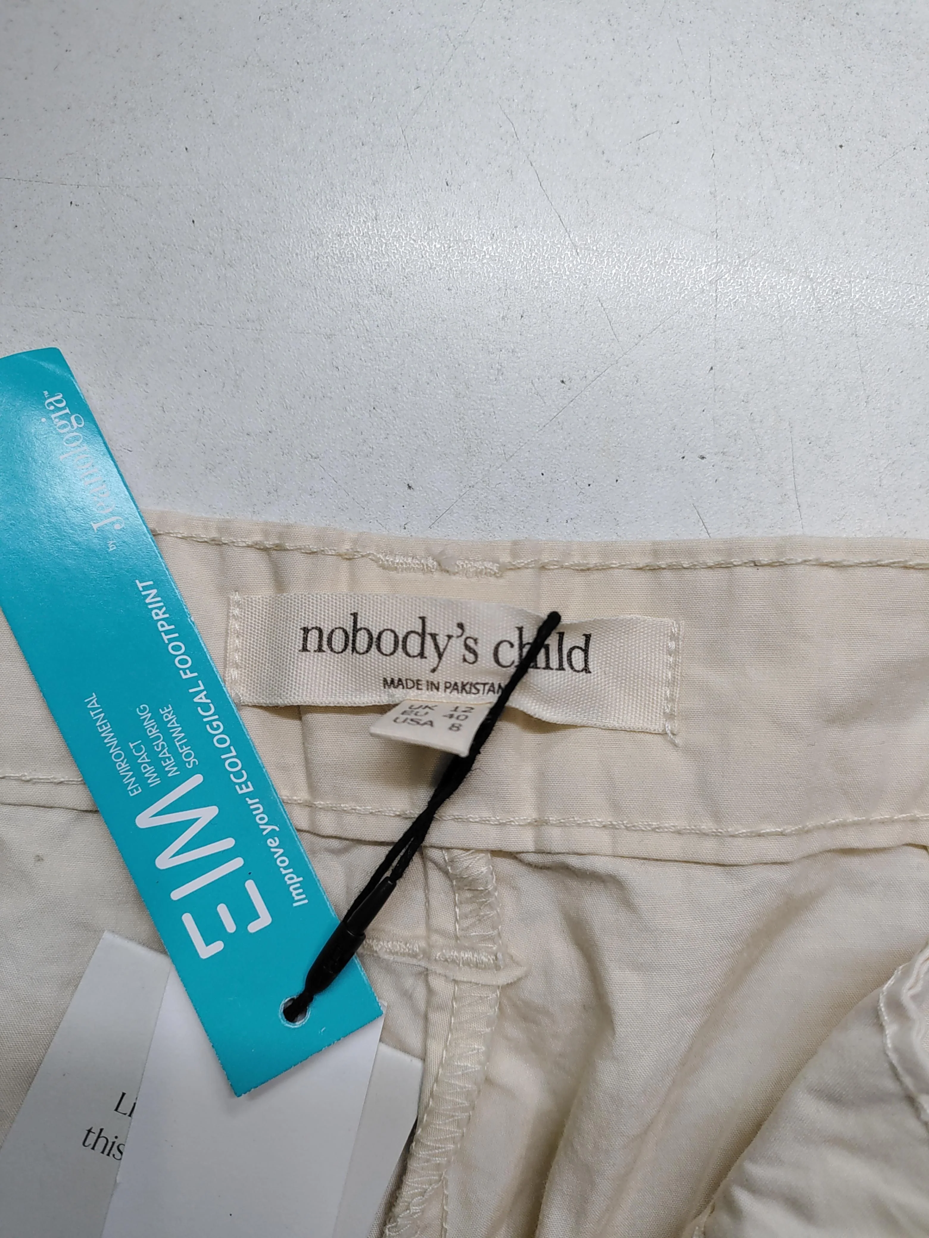 Nobody's Child Women's Trousers UK 12 Cream 100% Cotton Wide-Leg Chino - Image 5