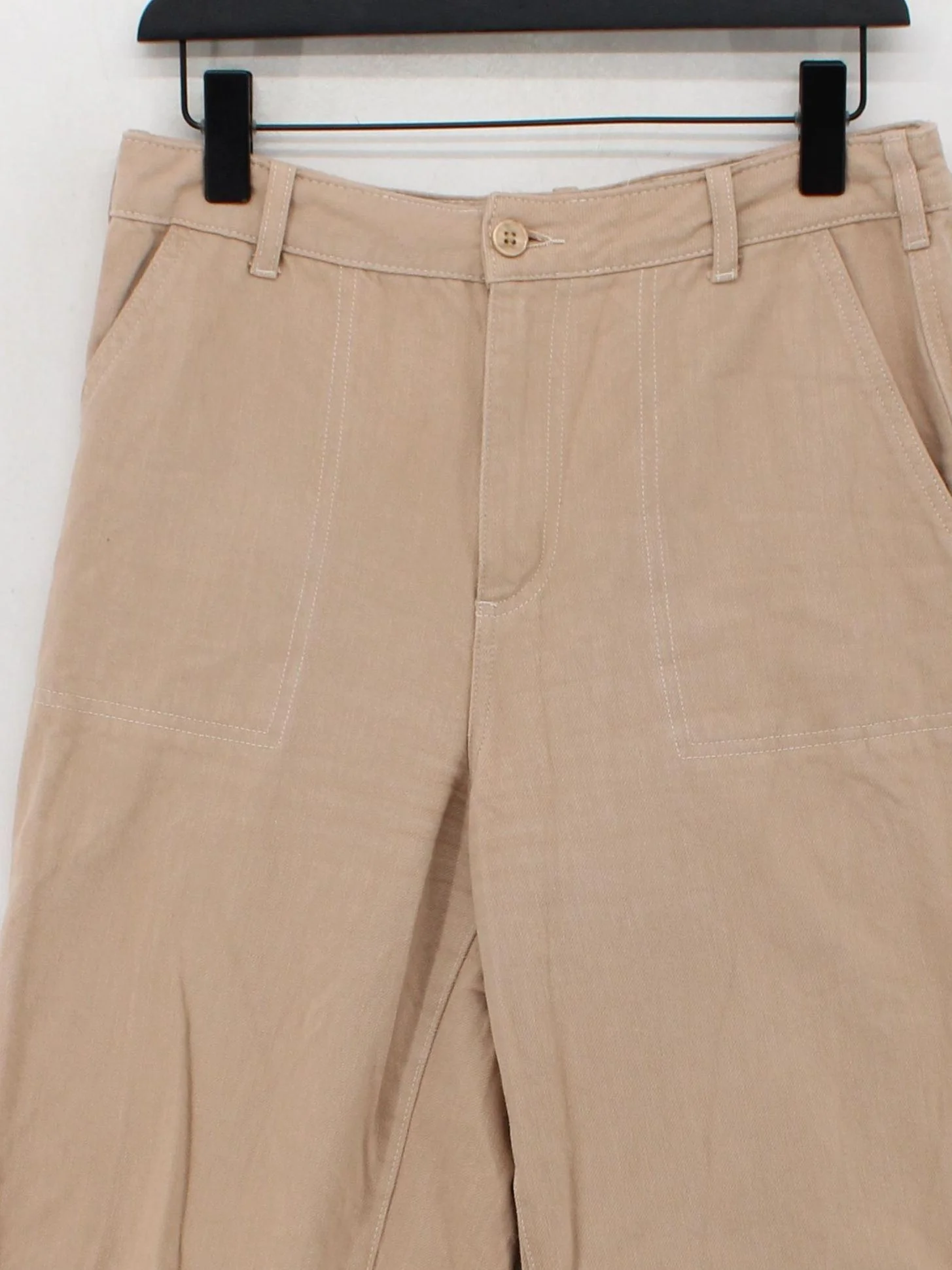 Nobody's Child Women's Trousers UK 12 Tan 100% Cotton Wide-Leg Chino - Image 3
