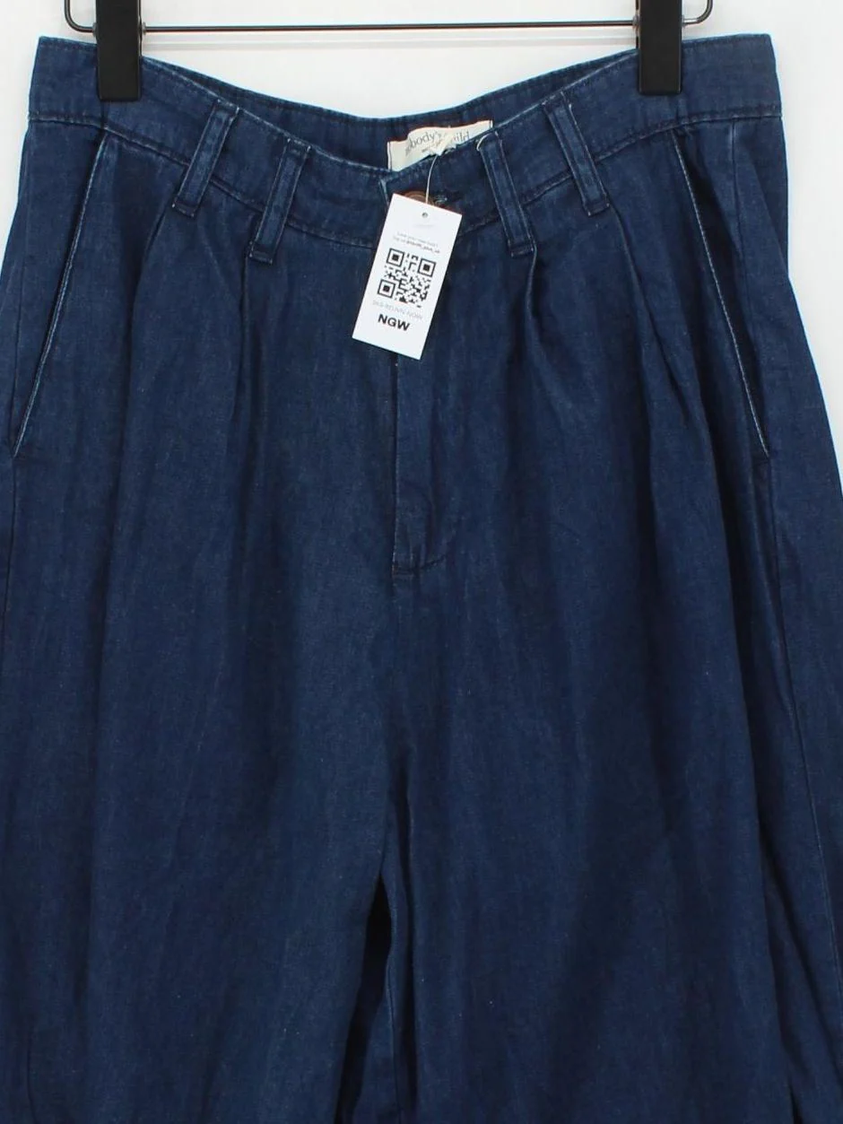 Nobody's Child Women's Trousers UK 14 Blue 100% Cotton Wide-Leg Chino - Image 3