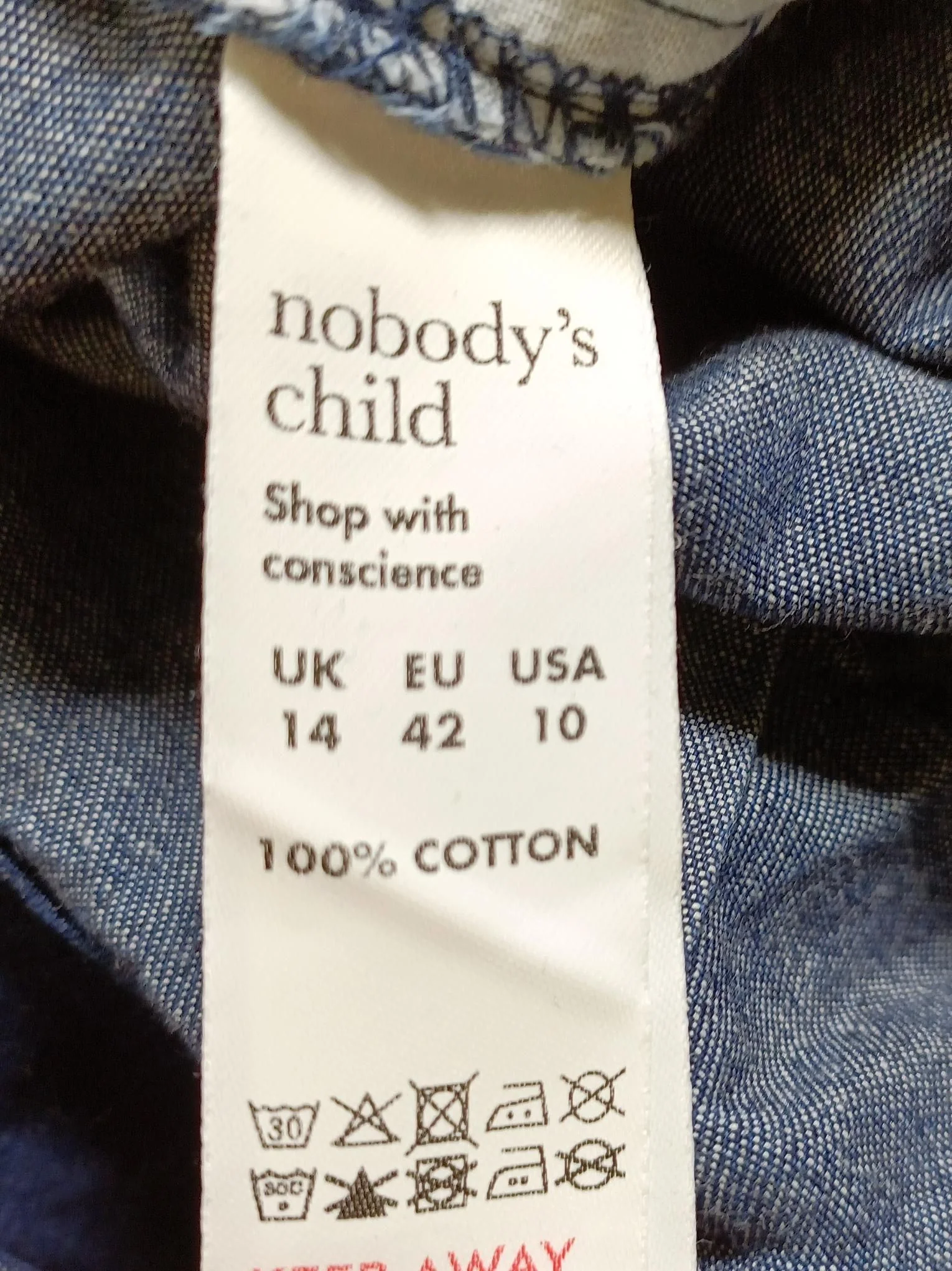 Nobody's Child Women's Trousers UK 14 Blue 100% Cotton Wide-Leg Chino - Image 6