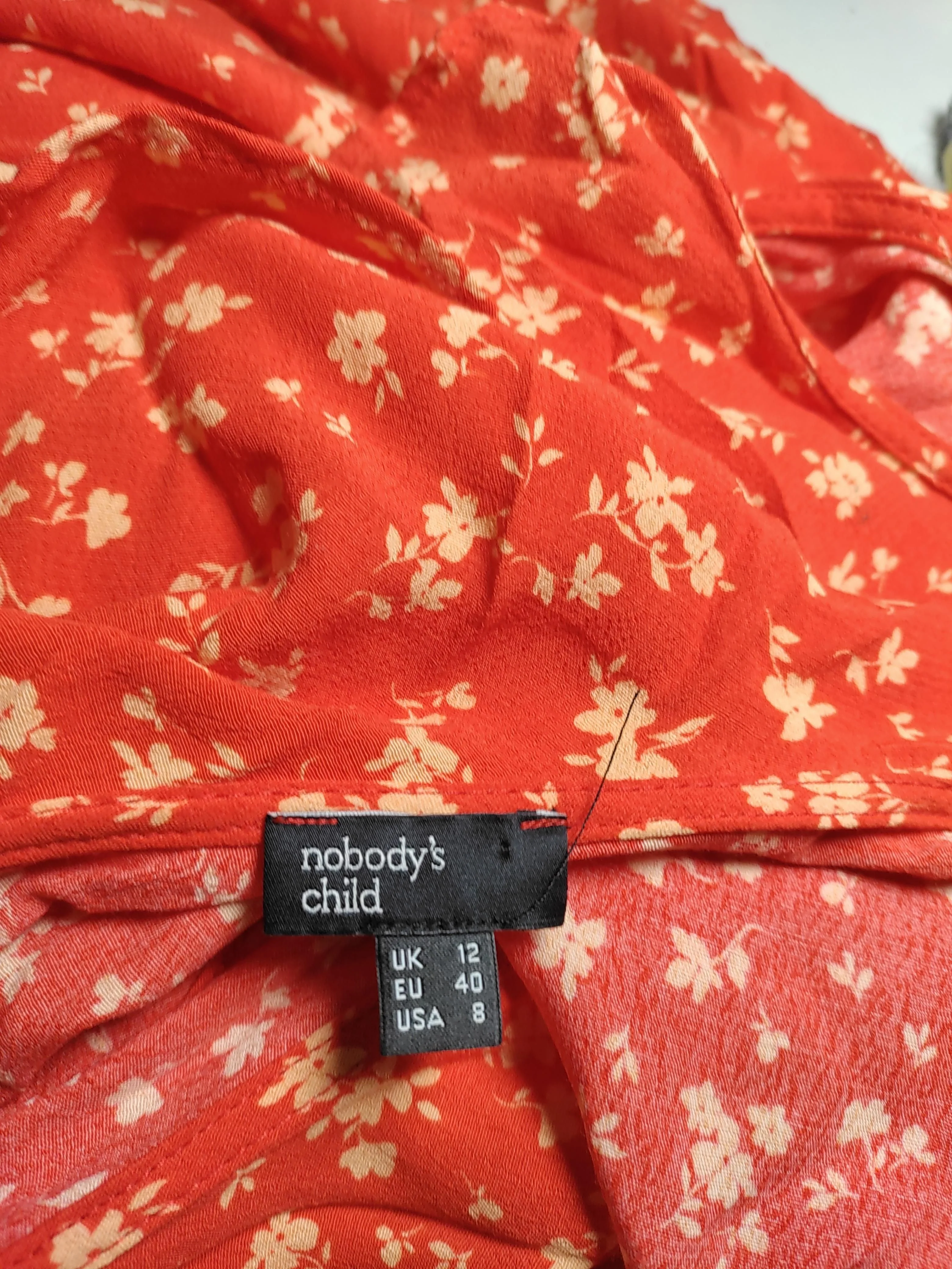 Nobody's Child Wrap Midi Dress UK12 in Red - Image 5