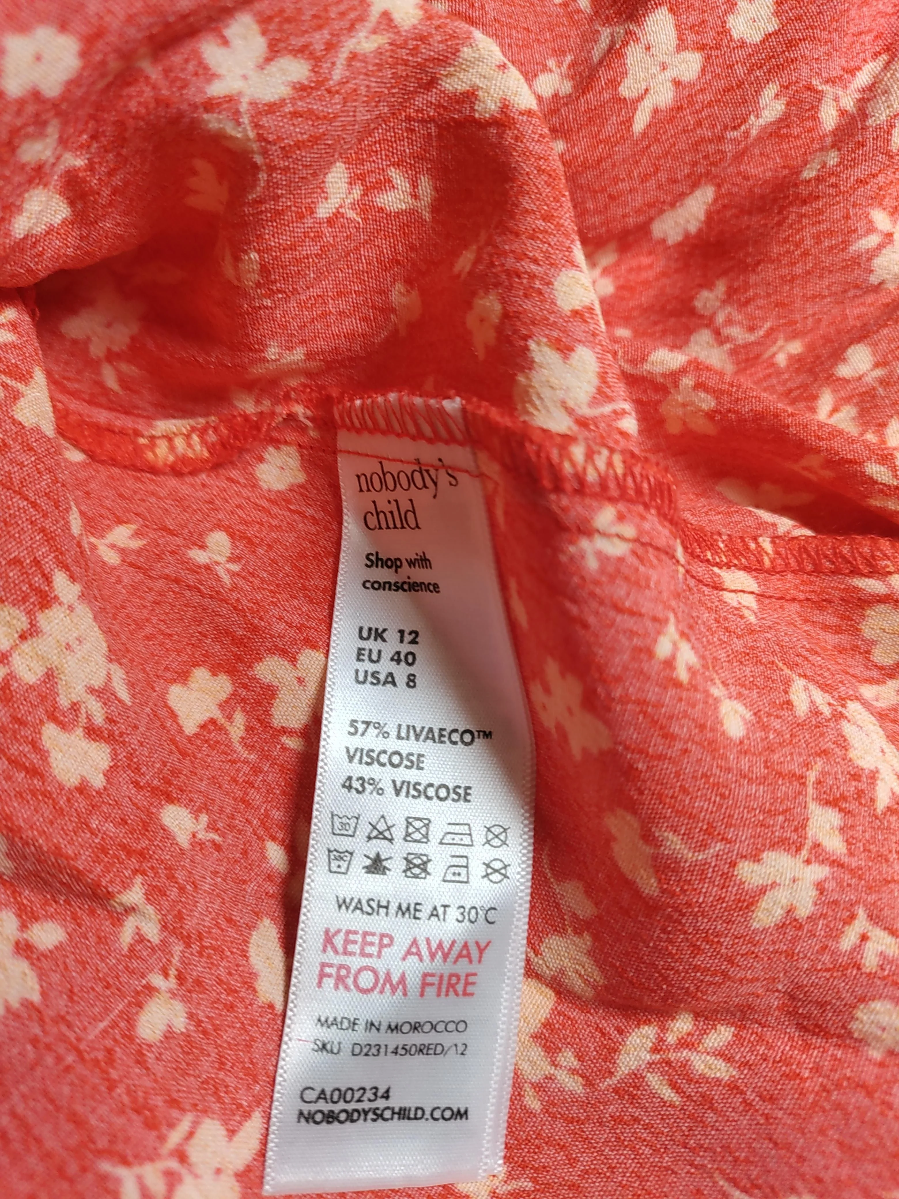 Nobody's Child Wrap Midi Dress UK12 in Red - Image 6