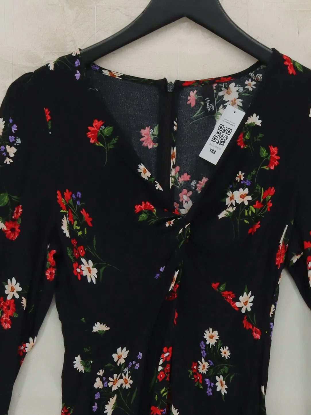 Nobody's Child Wrap Mini Dress UK10 in Black - Image 3