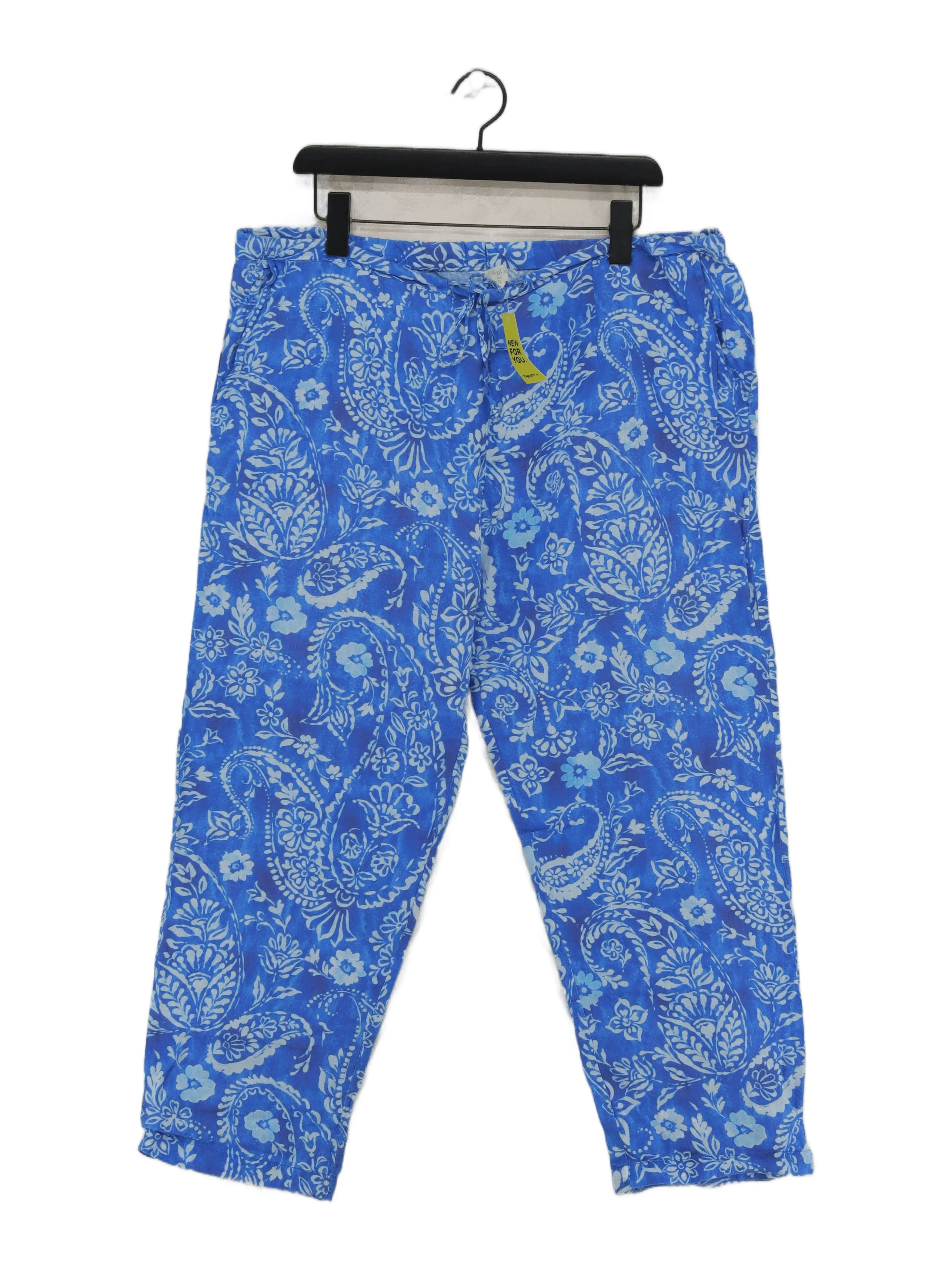 NoLoGo-chic Women's Trousers L Blue Paisley 100% Other Wide-Leg Capri