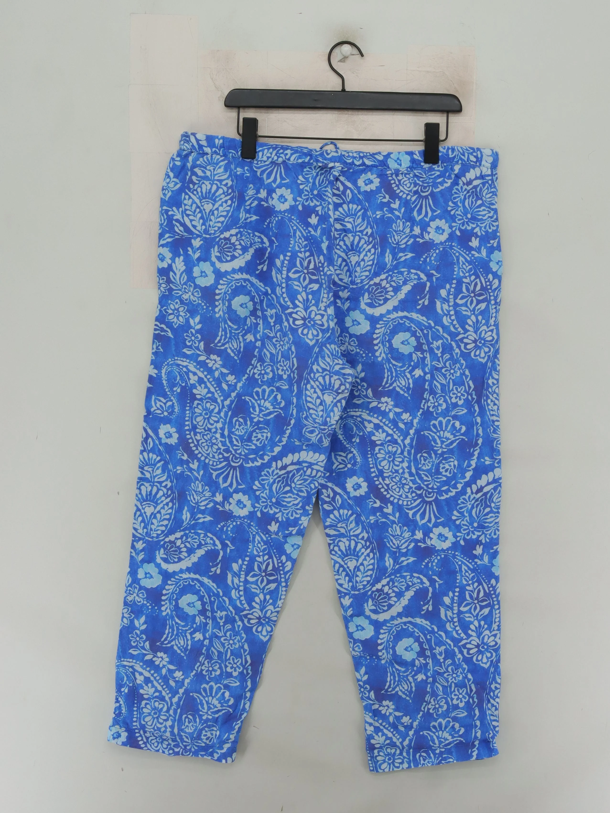 NoLoGo-chic Women's Trousers L Blue Paisley 100% Other Wide-Leg Capri - Image 2