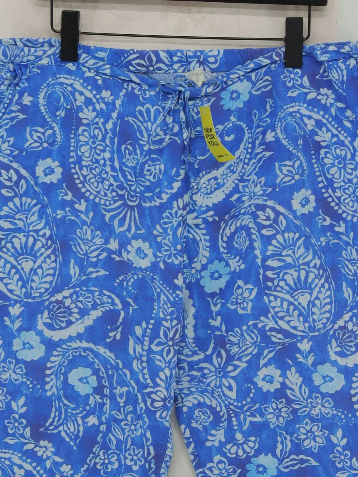 NoLoGo-chic Women's Trousers L Blue Paisley 100% Other Wide-Leg Capri - Image 3