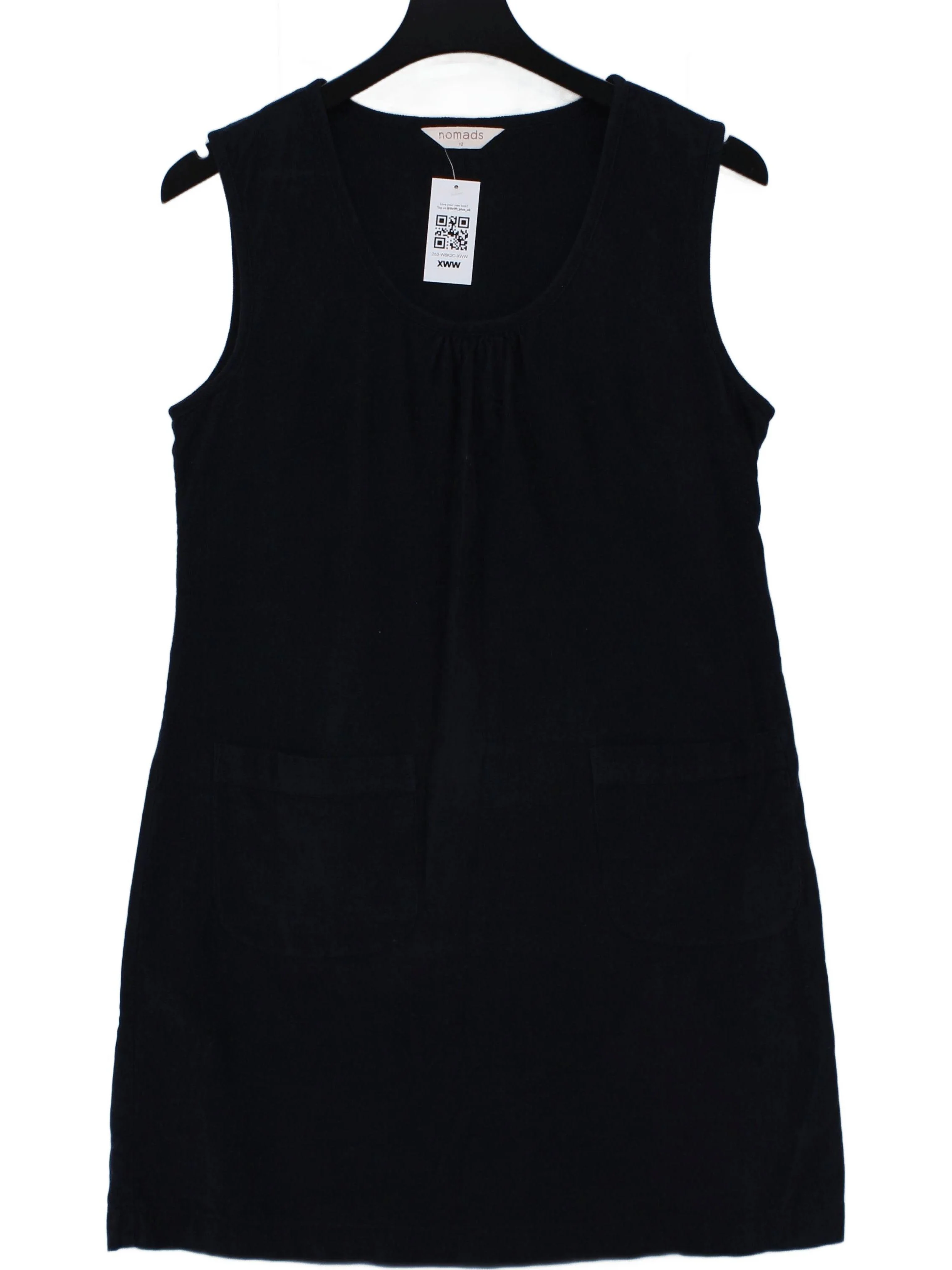 Nomads Pinafore/Dungaree Mini Dress UK12 in Black