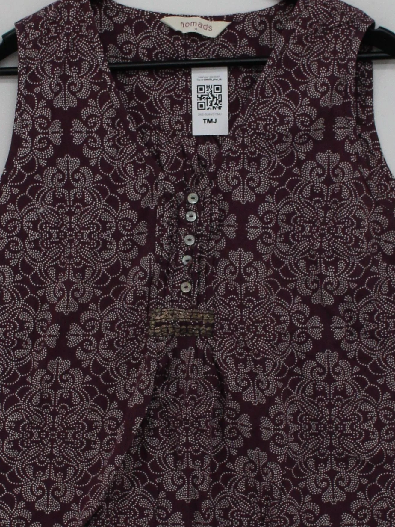 Nomads Women's Top UK 16 Purple 100% Cotton Basic - Image 3