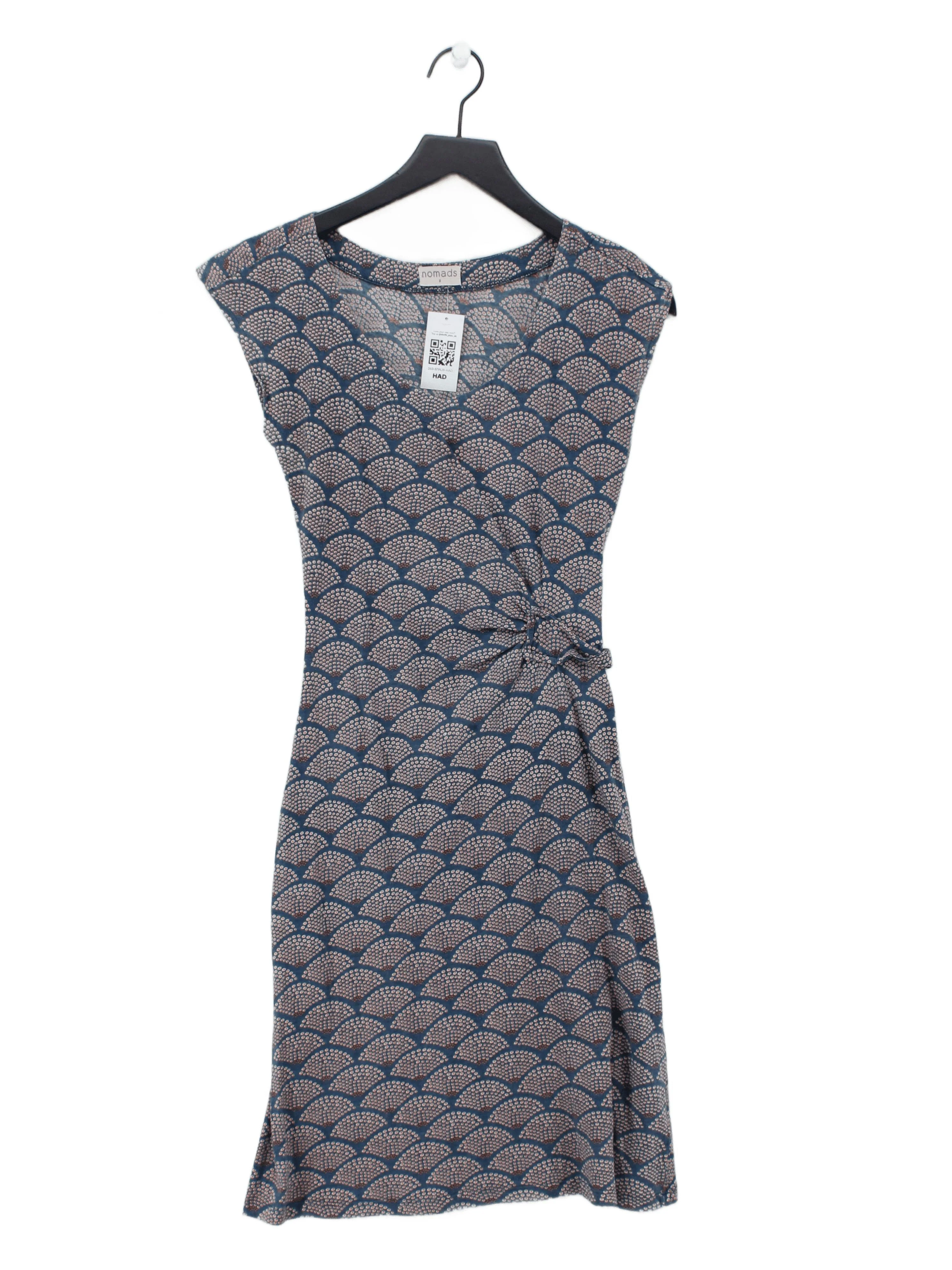 Nomads Wrap Mini Dress UK8 in Blue
