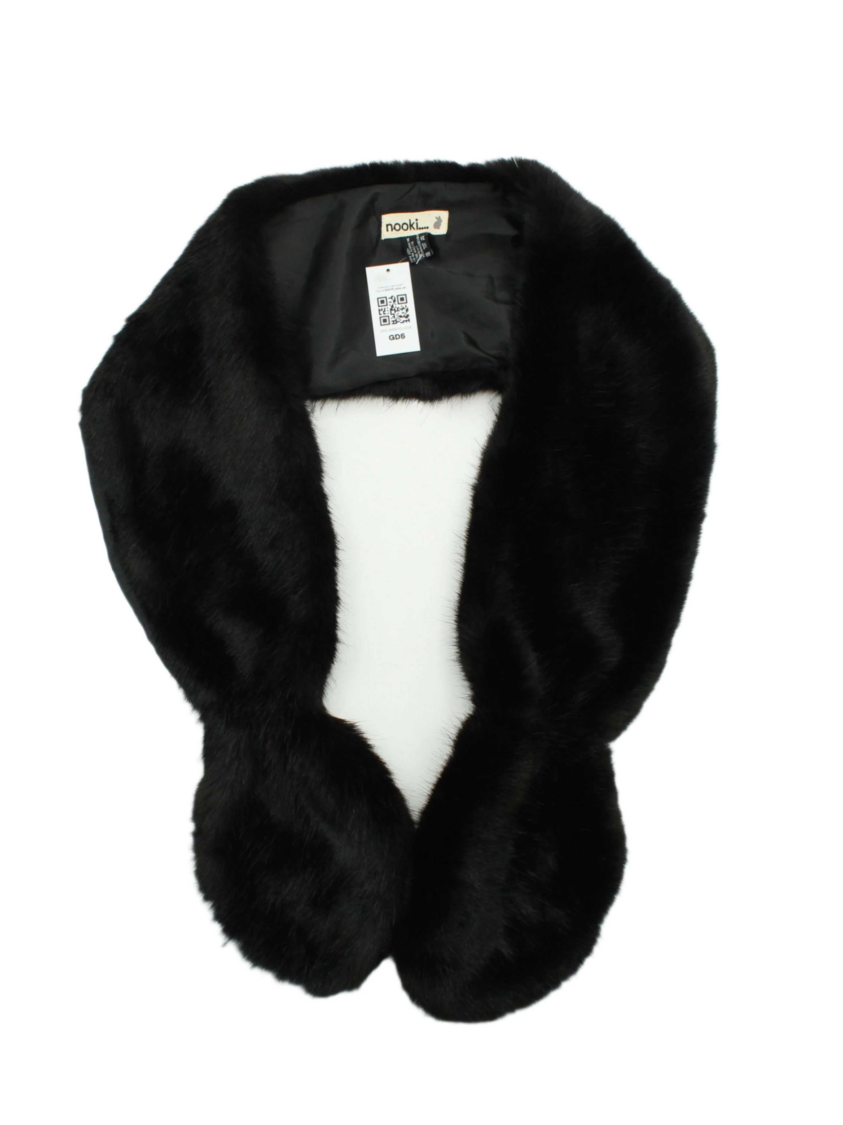 Nooki Women's Scarf Black Polyester with Acrylic Rectangle Scarf