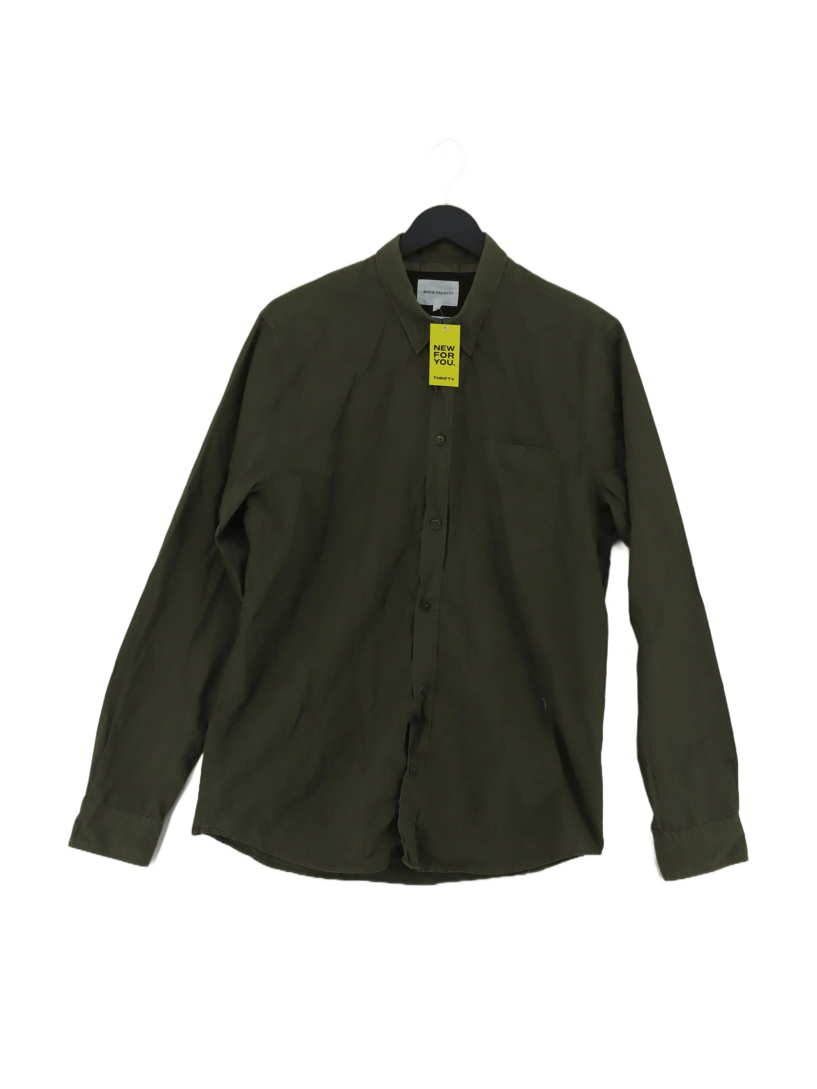 Norse Projects Men's Shirt L Green 100% Cotton Basic