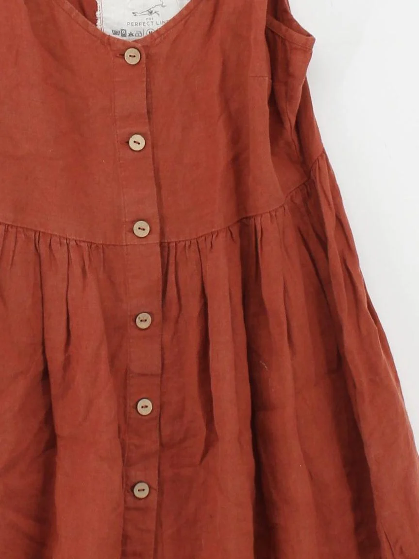 Not perfect linen Slip Midi Dress M in Brown - Image 3
