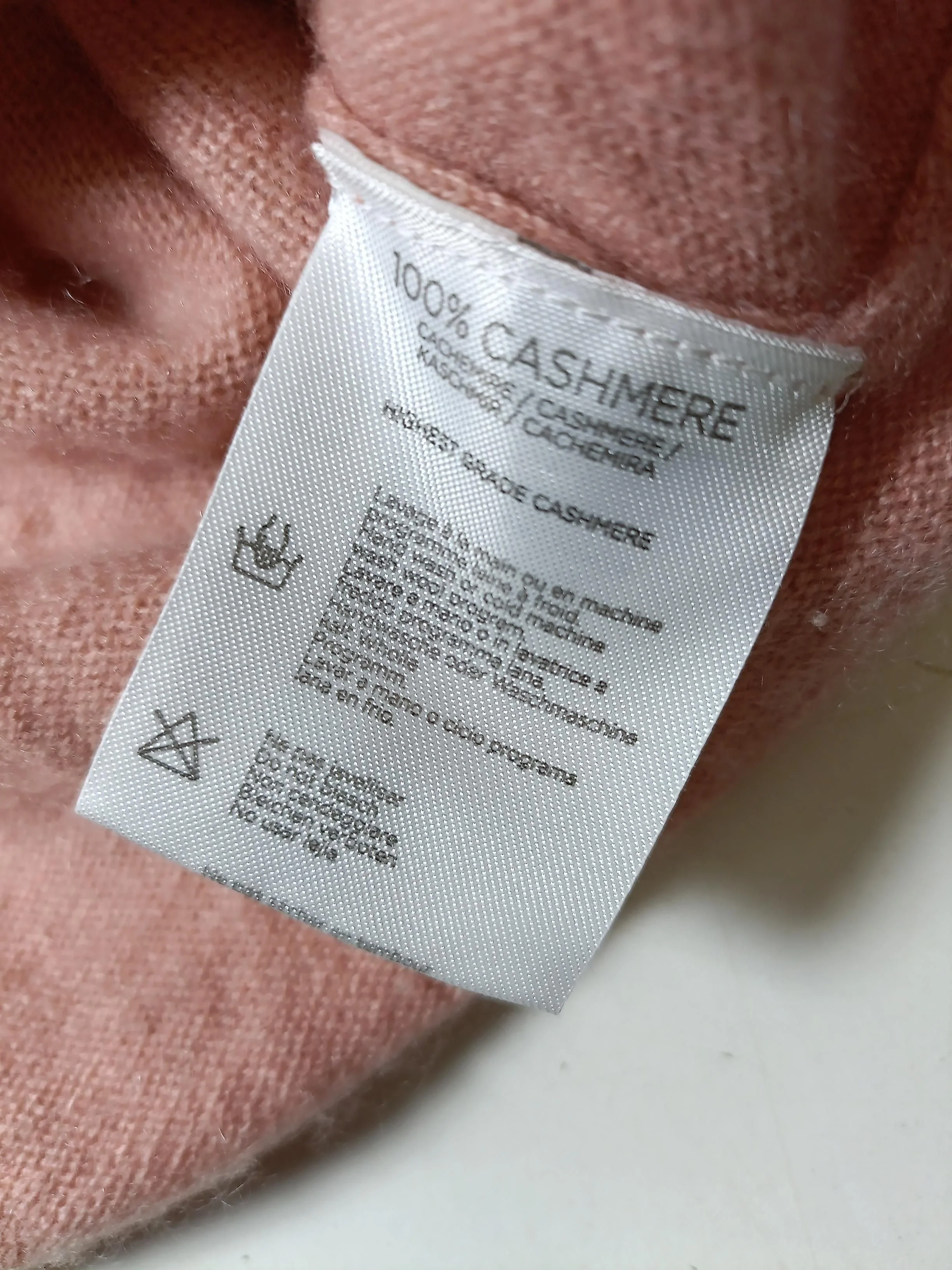 NOTSHY CASHMERE Women's Jumper M Pink Graphic 100% Cashmere Round Neck Pullover - Image 6