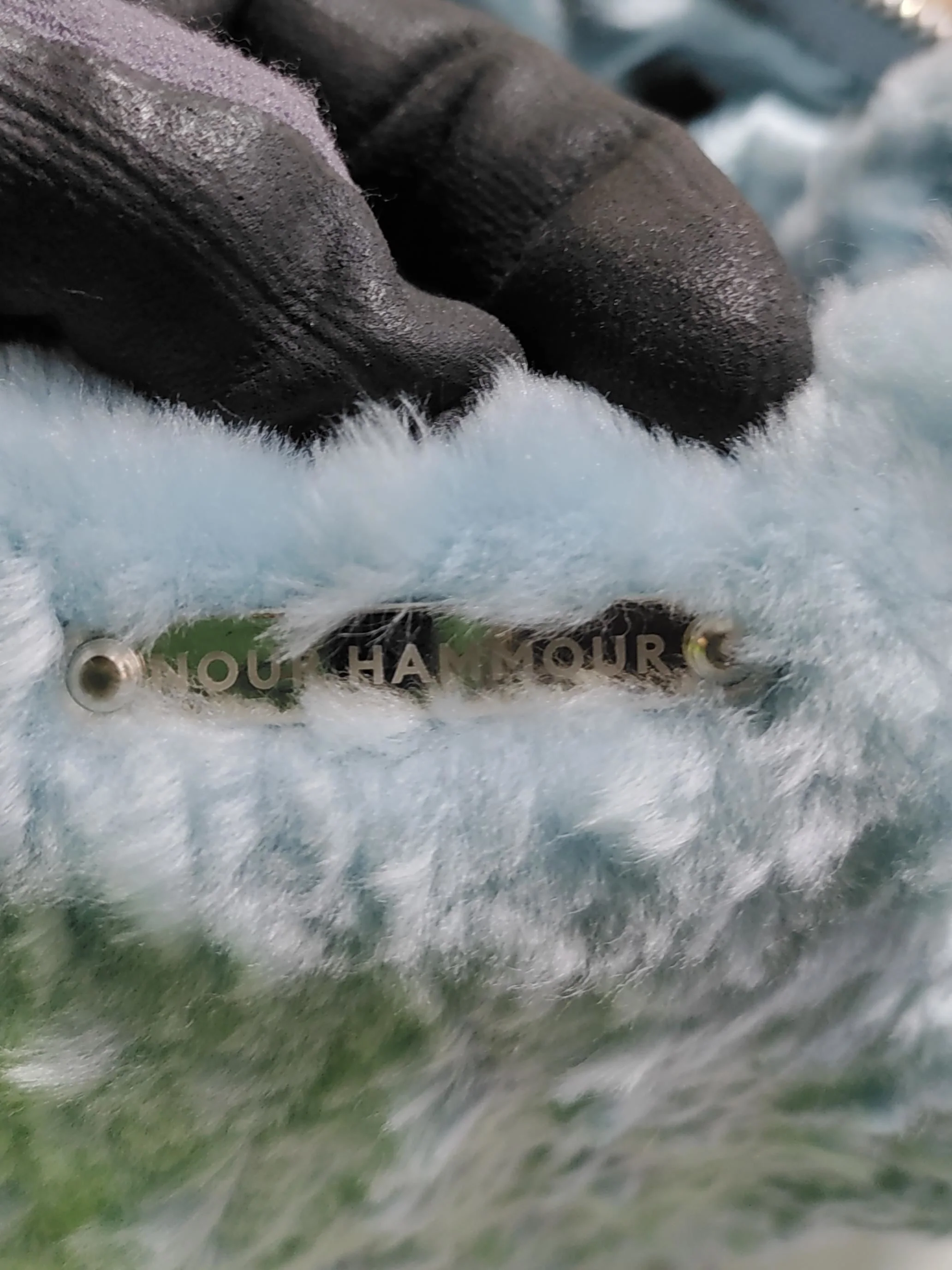Nour Hammour Women's Bag Blue 100% Faux Fur Clutch - Image 5