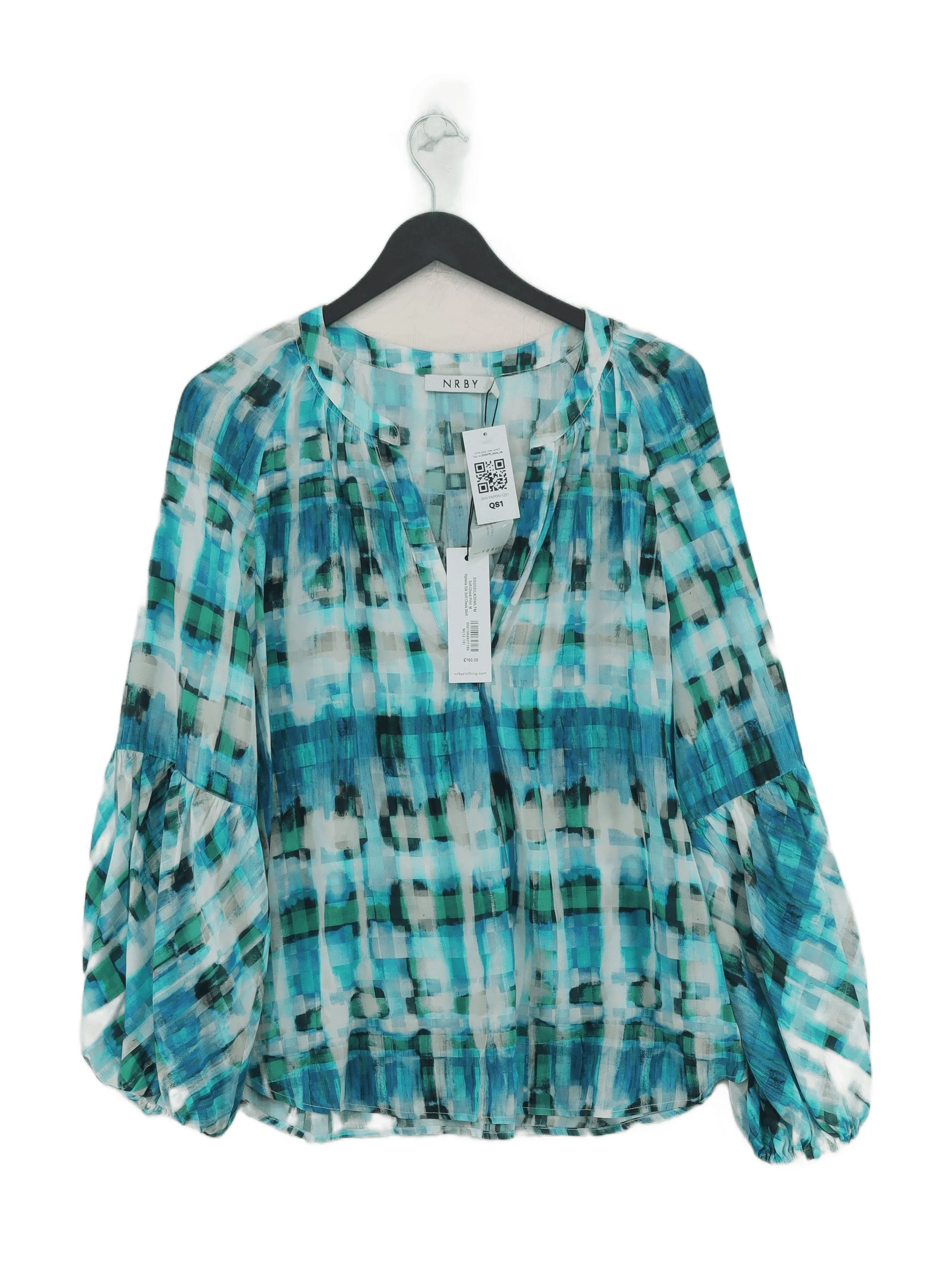 NRBY Women's Top M Multi 100% Silk Basic New with tags