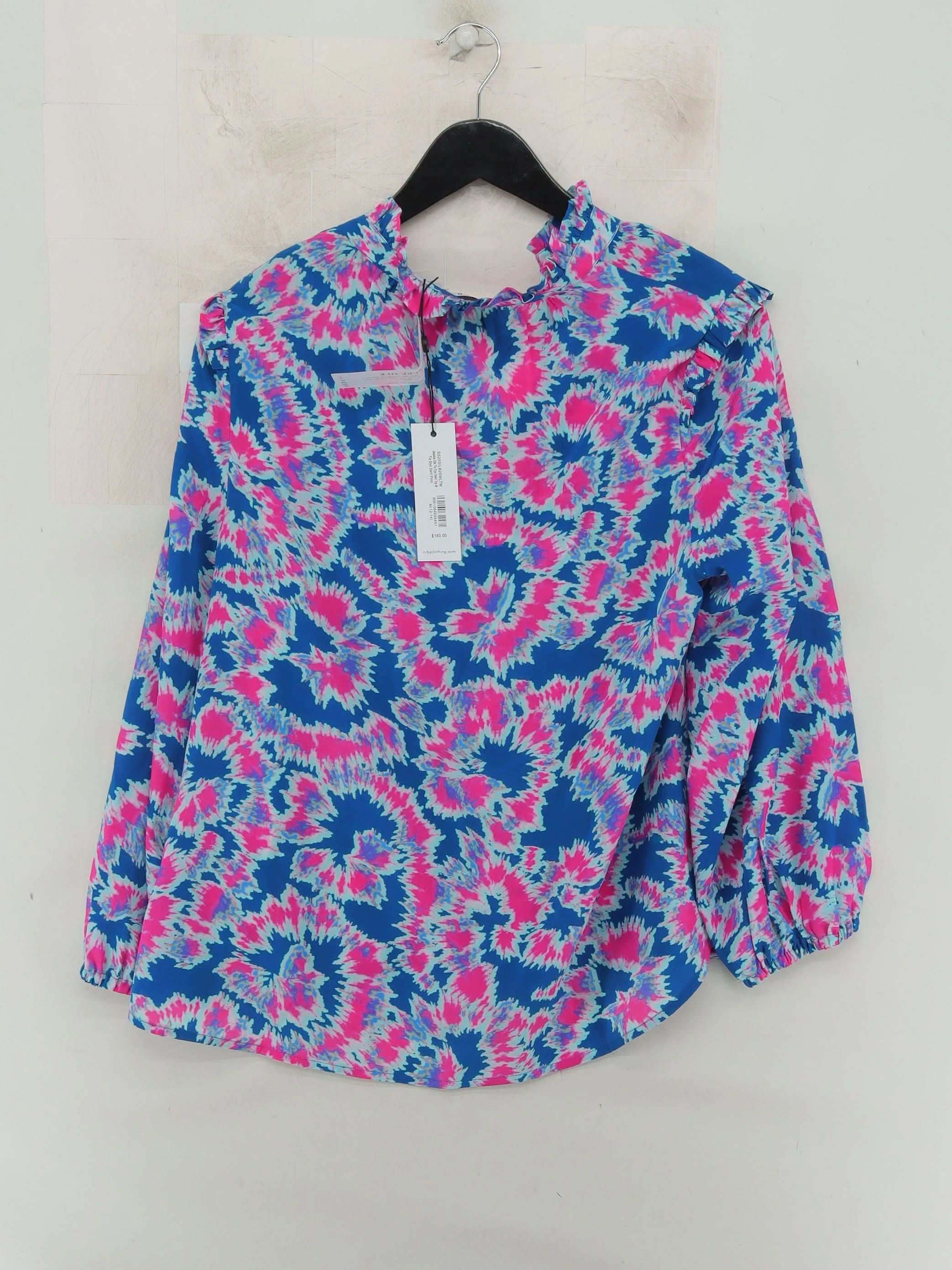NRBY Women's Top M Multi 100% Silk Long Sleeve V-Neck Basic New with tags - Image 2
