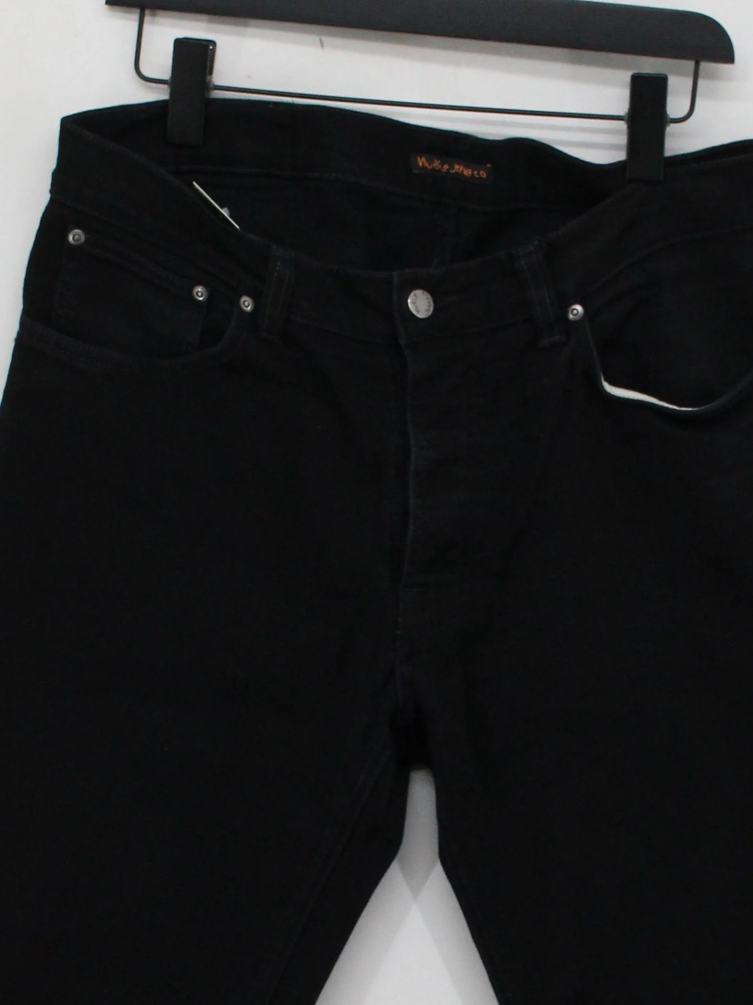 Nudie Jeans Men's Jeans L Black Cotton with Elastane Straight - Image 3