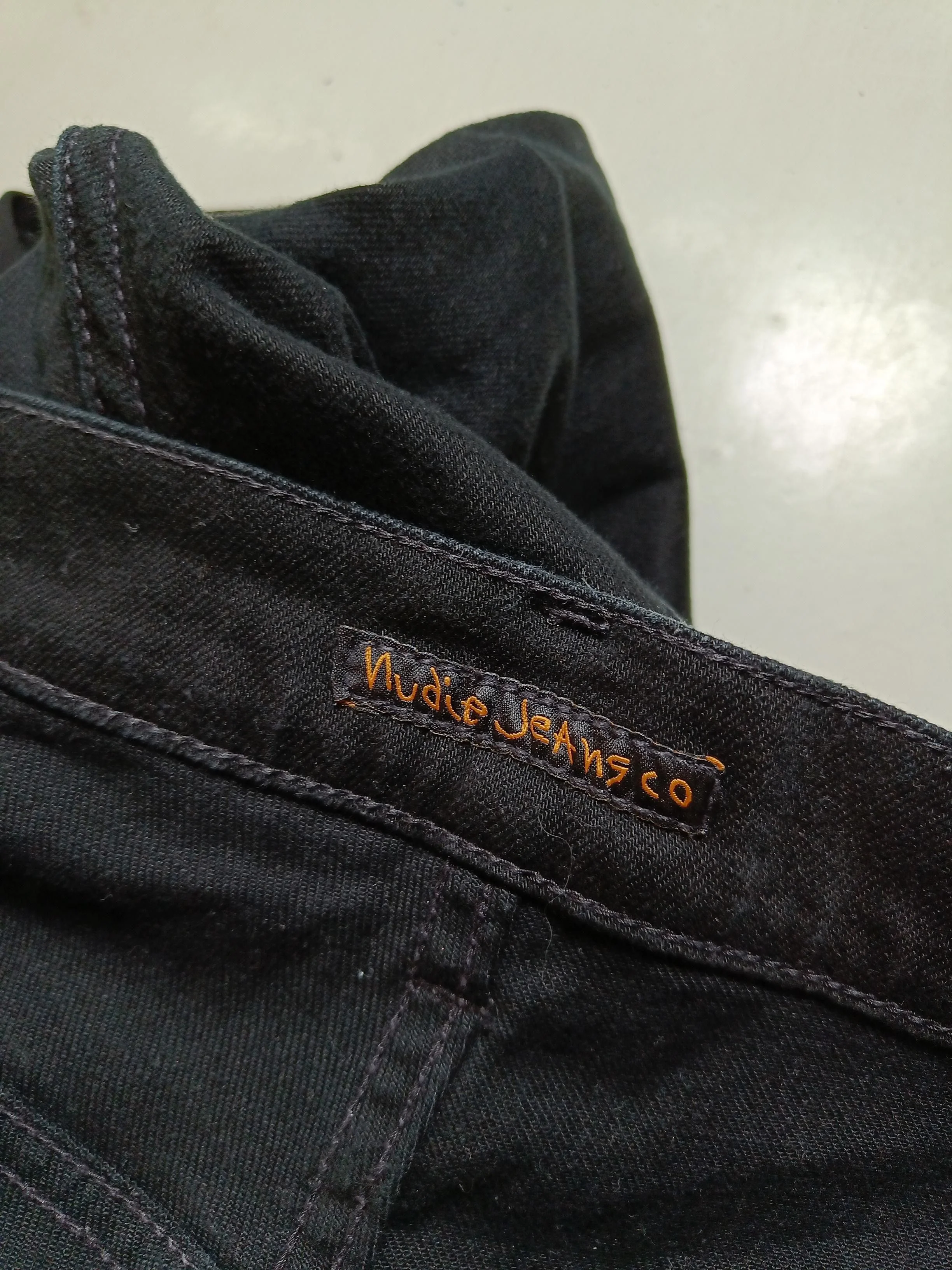 Nudie Jeans Men's Jeans L Black Cotton with Elastane Straight - Image 5
