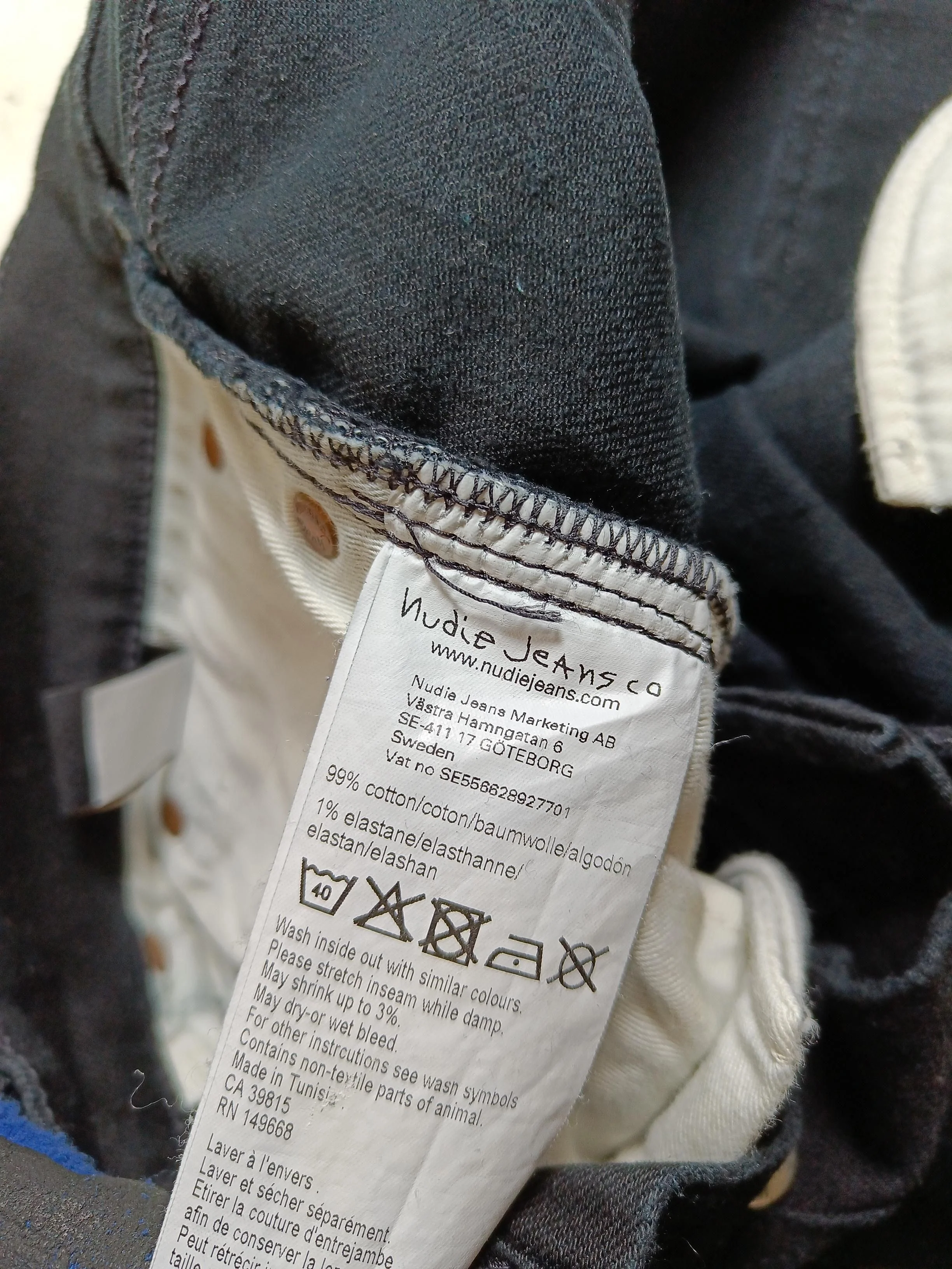 Nudie Jeans Men's Jeans L Black Cotton with Elastane Straight - Image 6