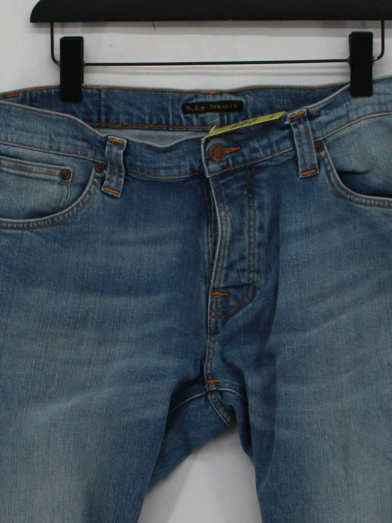 Nudie Jeans Men's Jeans XL Blue Cotton with Elastane Straight - Image 3