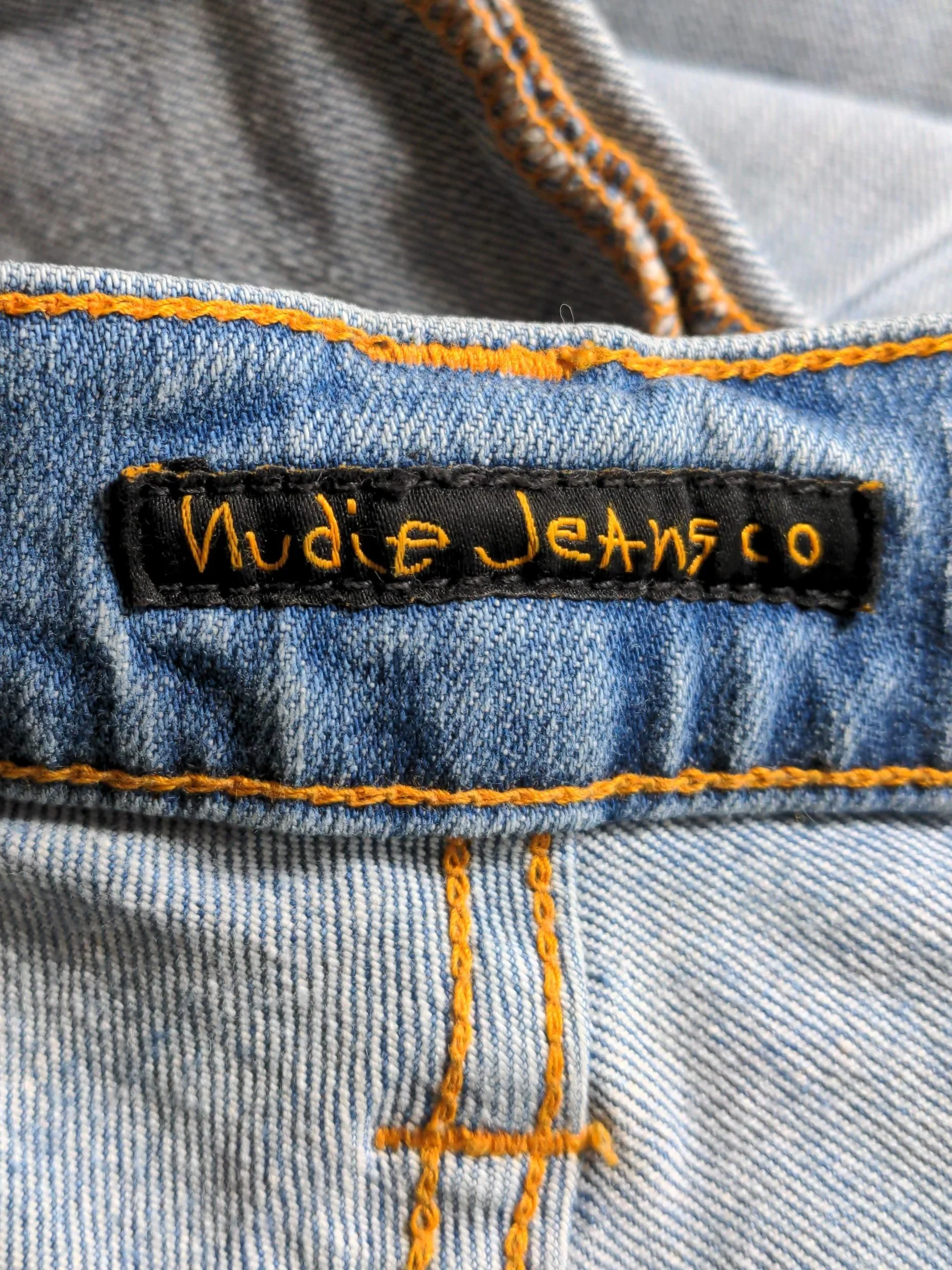 Nudie Jeans Men's Jeans XL Blue Cotton with Elastane Straight - Image 5