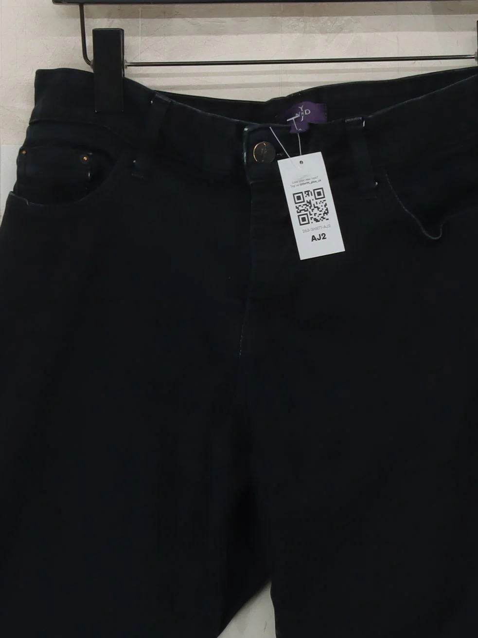 NYDJ Women's Jeans UK 14 Black 100% Other Straight - Image 3