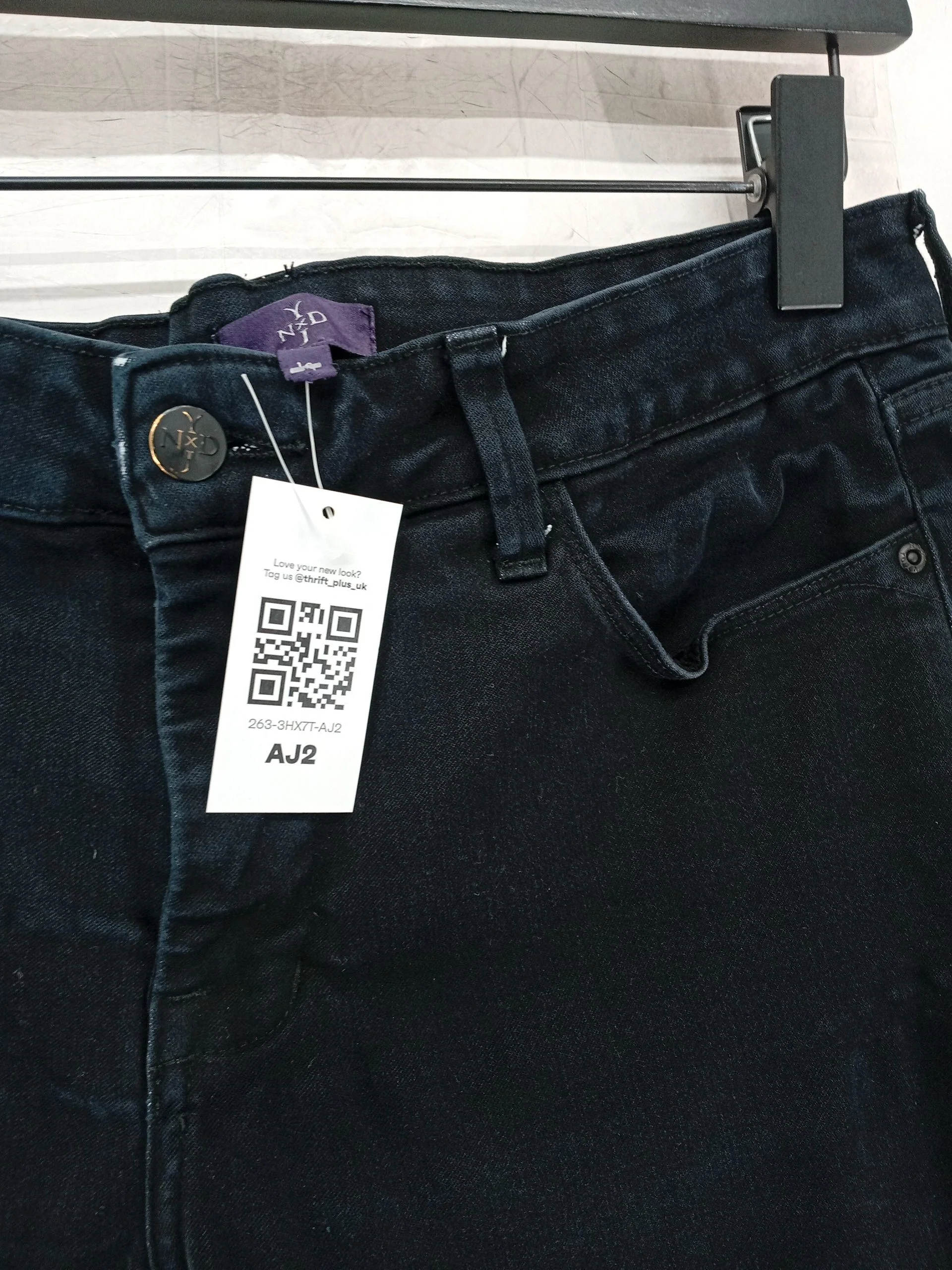NYDJ Women's Jeans UK 14 Black 100% Other Straight - Image 5