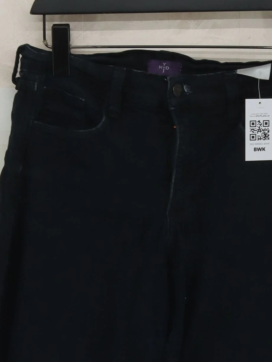 NYDJ Women's Jeans UK 14 Black Cotton with Elastane Straight - Image 3