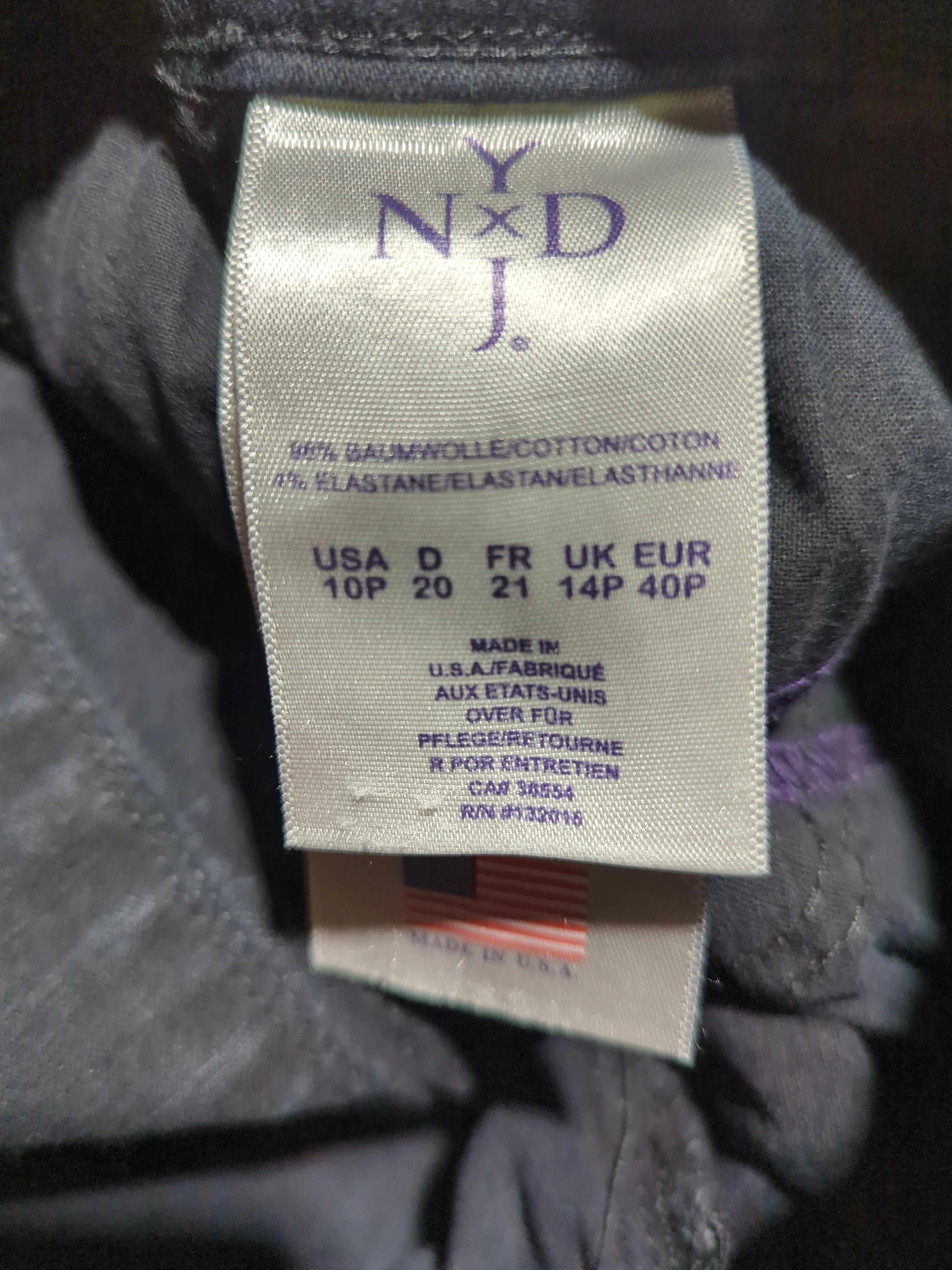 NYDJ Women's Jeans UK 14 Black Cotton with Elastane Straight - Image 7