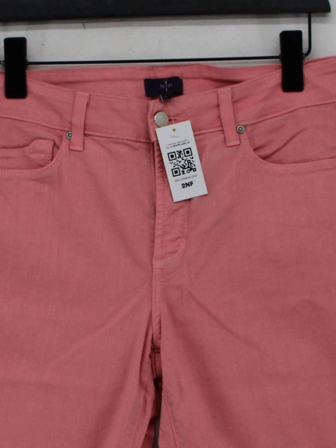 NYDJ Women's Trousers UK 10 Pink Cotton with Spandex Straight Chino - Image 3