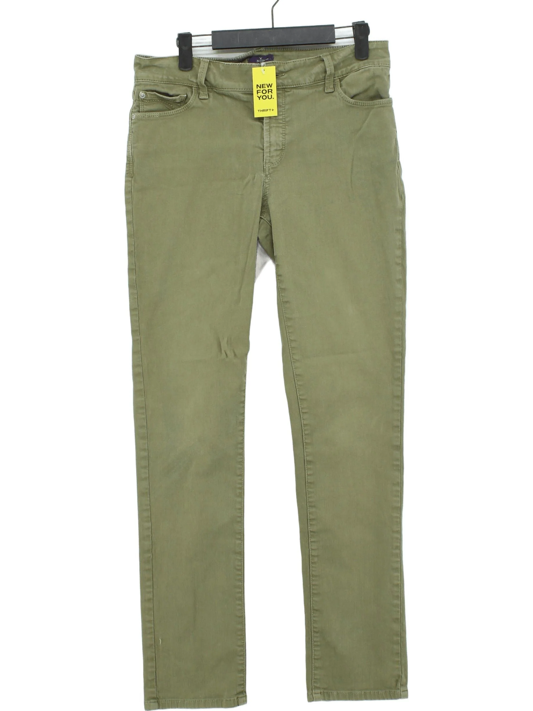 NYDJ Women's Trousers UK 12 Green Cotton with Elastane Straight Chino