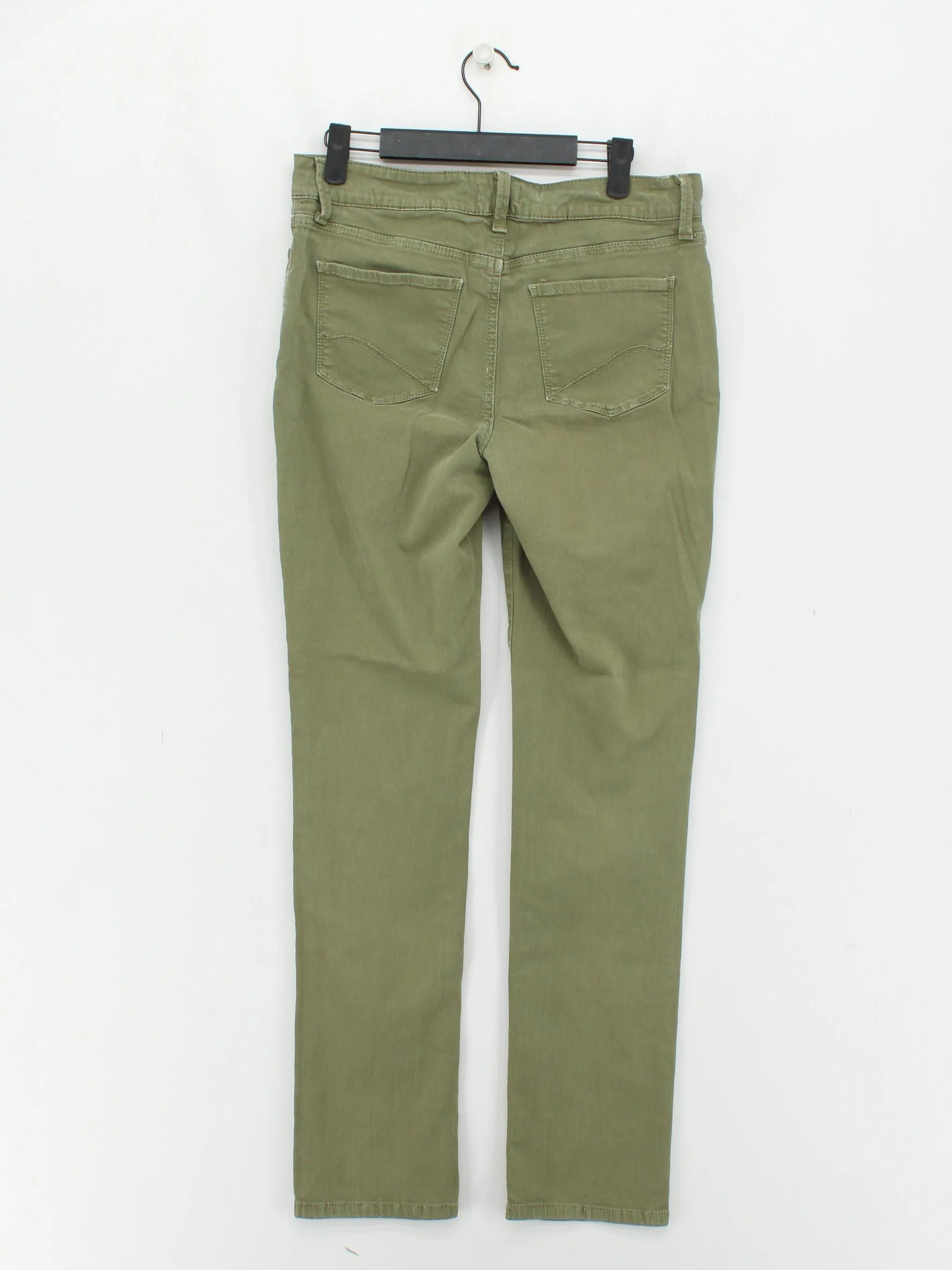 NYDJ Women's Trousers UK 12 Green Cotton with Elastane Straight Chino - Image 2