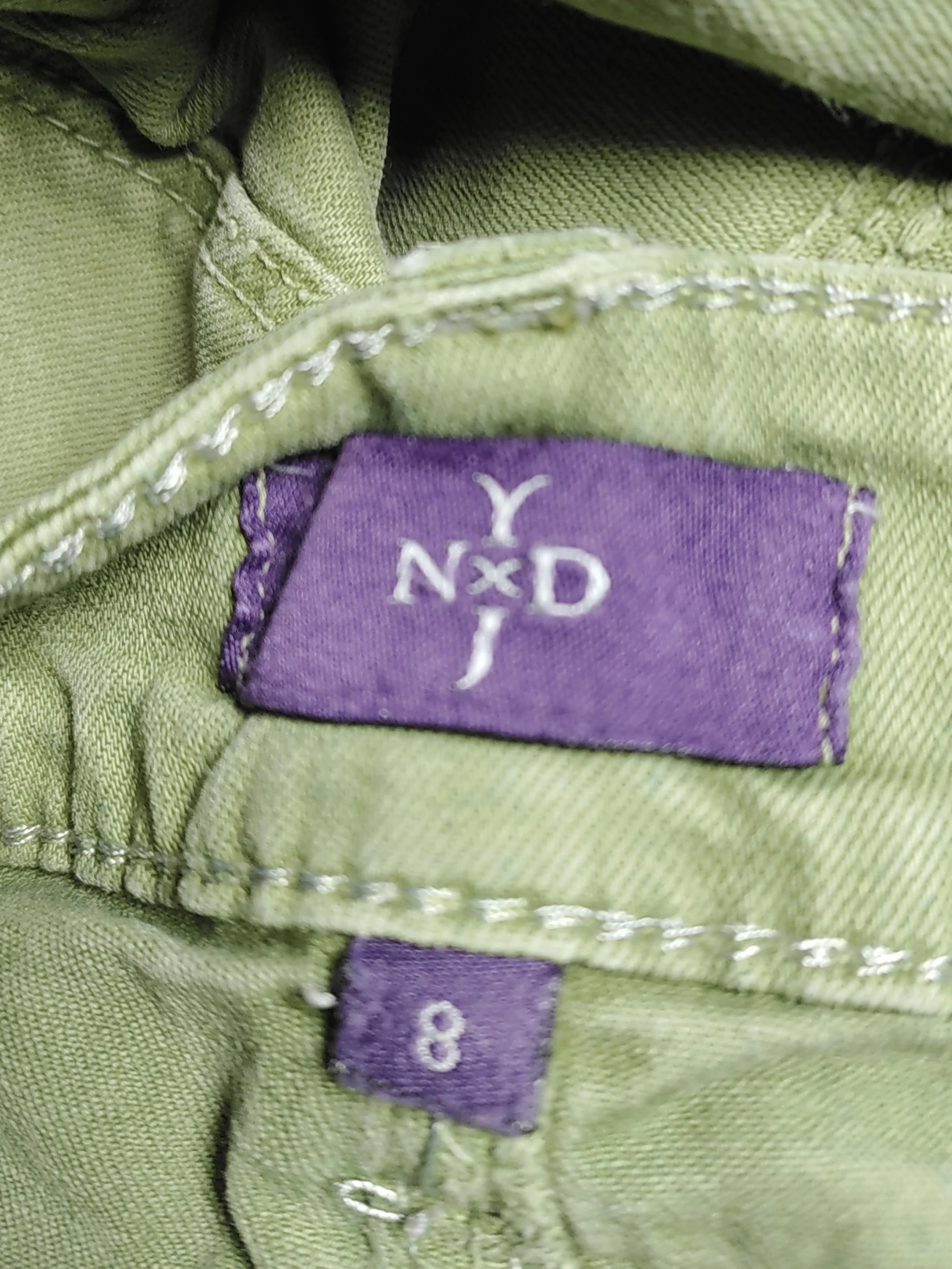 NYDJ Women's Trousers UK 12 Green Cotton with Elastane Straight Chino - Image 5