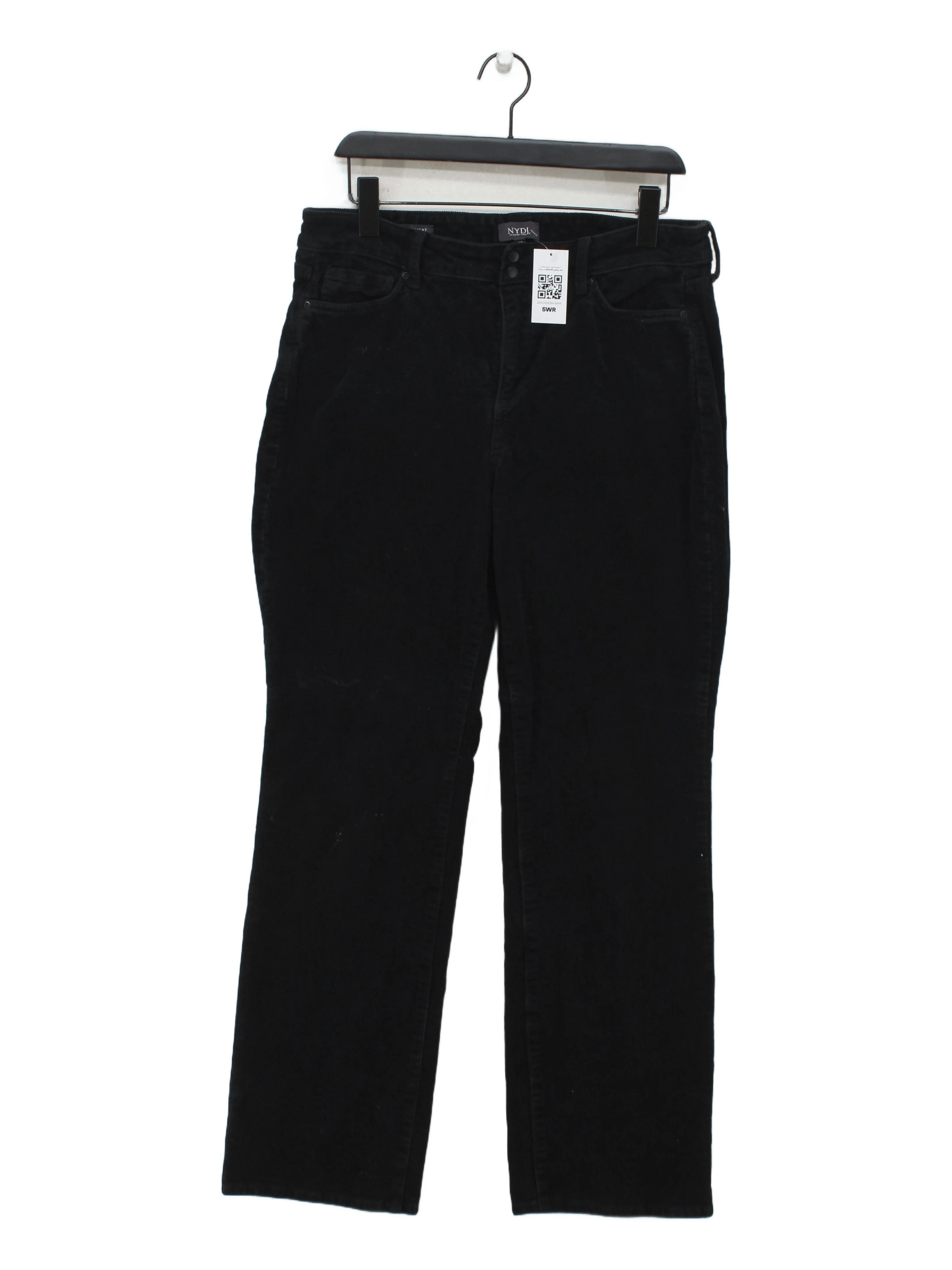NYDJ Women's Trousers UK 16 Black Cotton with Elastane Straight Chino