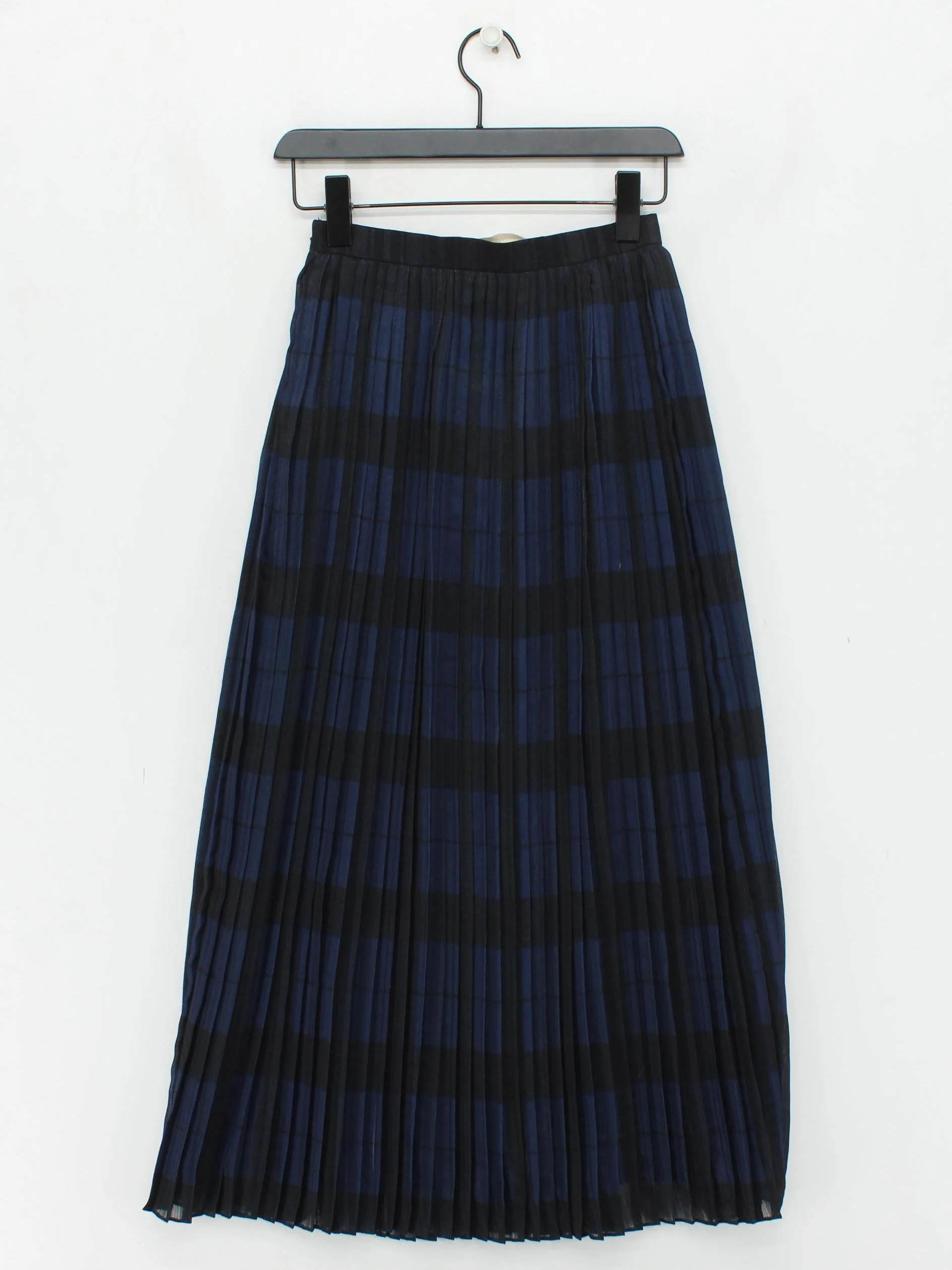 O'2nd Women's Maxi Skirt UK 8 Blue Checkered 100% Polyester Long Maxi - Image 2