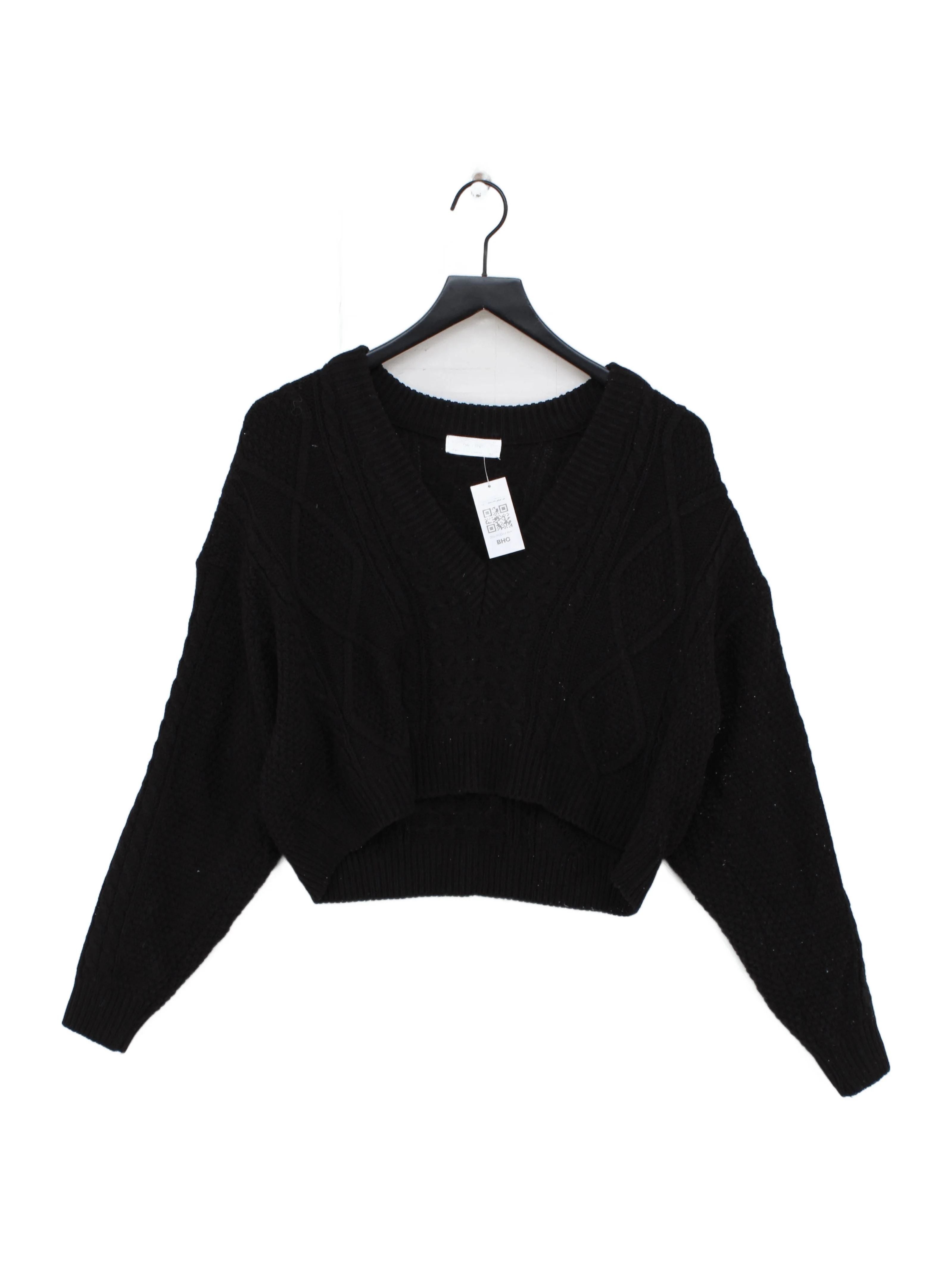 Oak + Fort Women's Jumper S Black 100% Acrylic V-Neck Pullover