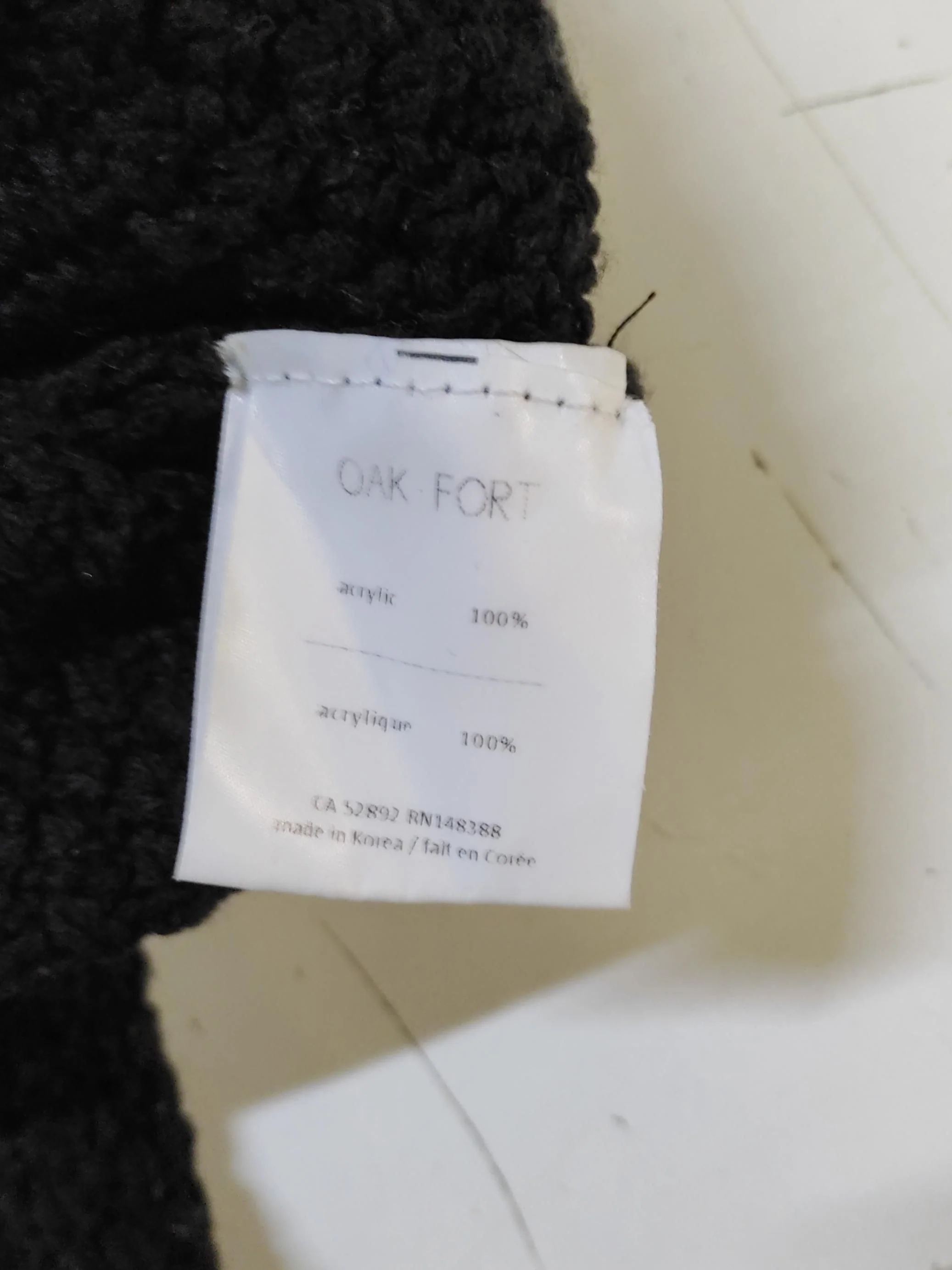 Oak + Fort Women's Jumper S Black 100% Acrylic V-Neck Pullover - Image 7