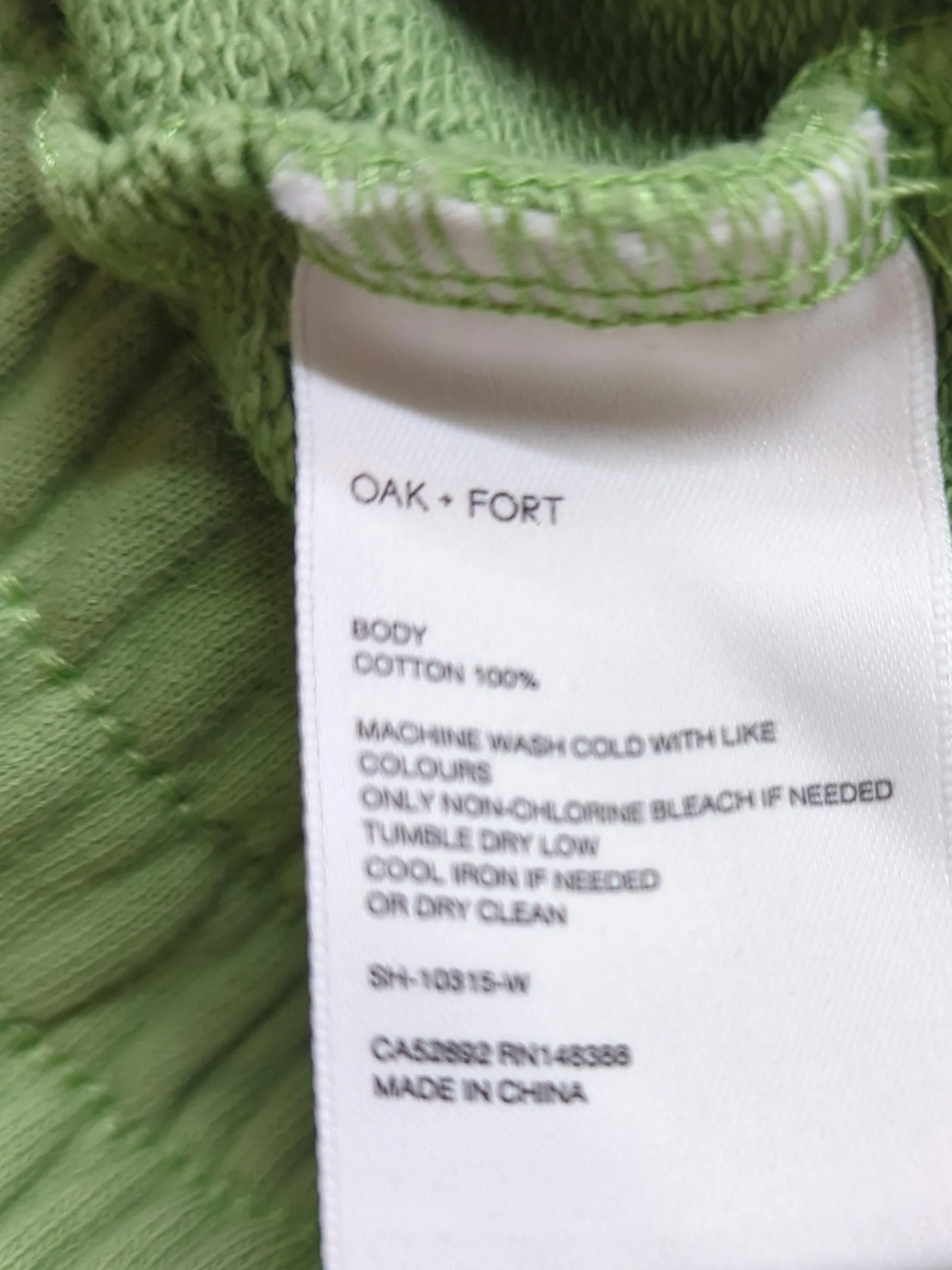 Oak + Fort Women's Shorts XS Green 100% Cotton Sweat - Image 6