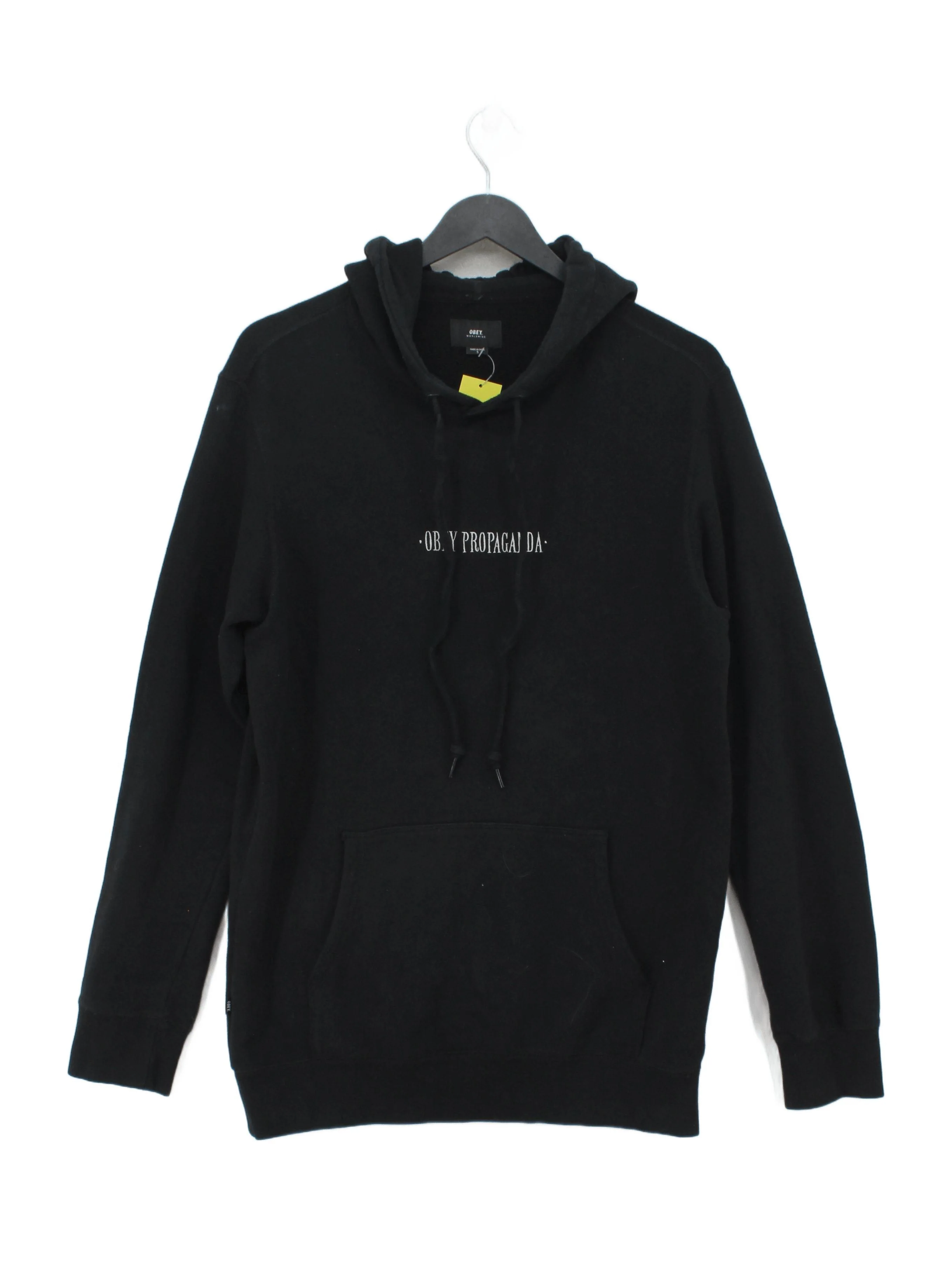 Obey Men's Hoodie S Black Cotton with Polyester Pullover