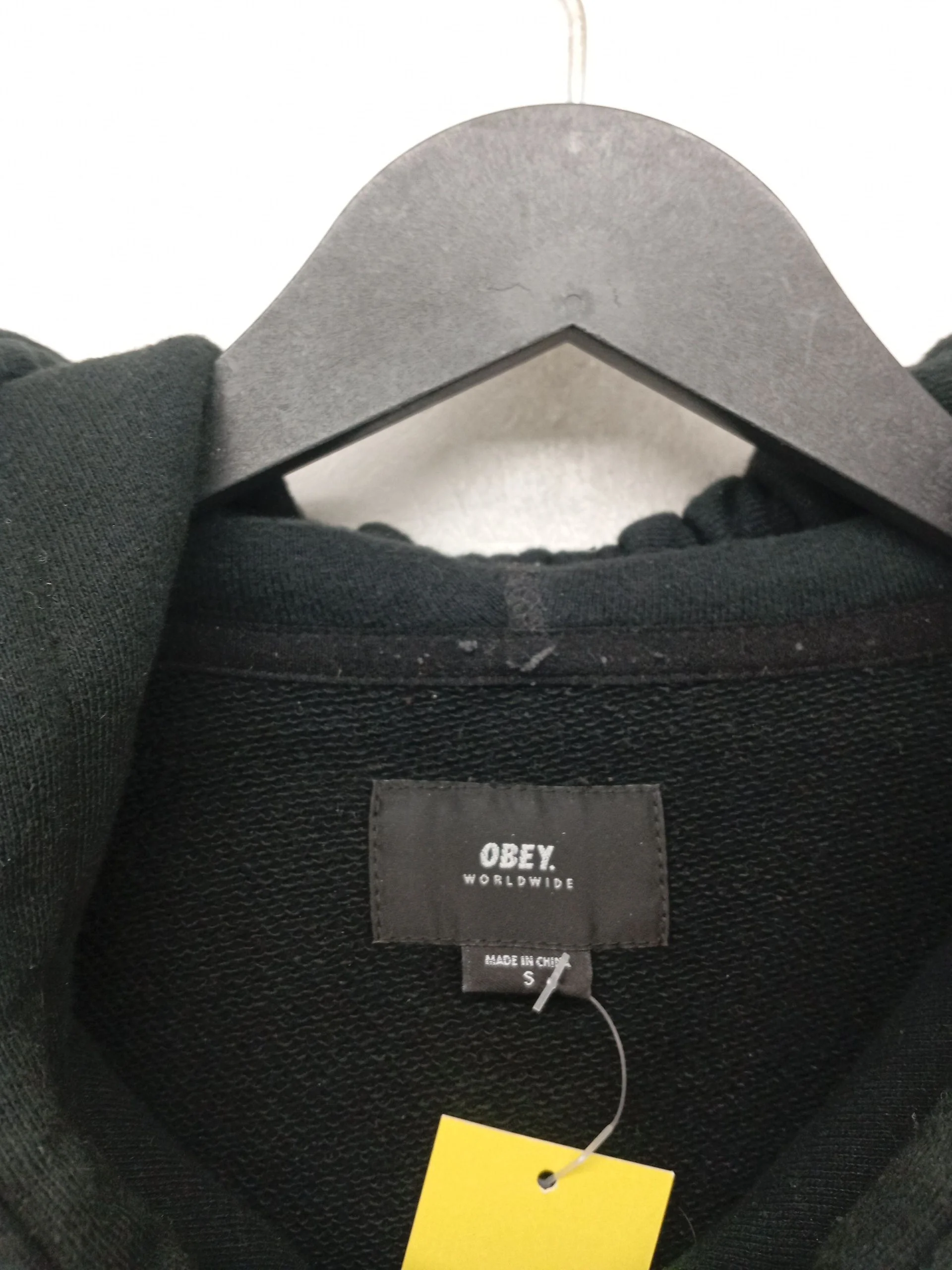 Obey Men's Hoodie S Black Cotton with Polyester Pullover - Image 5