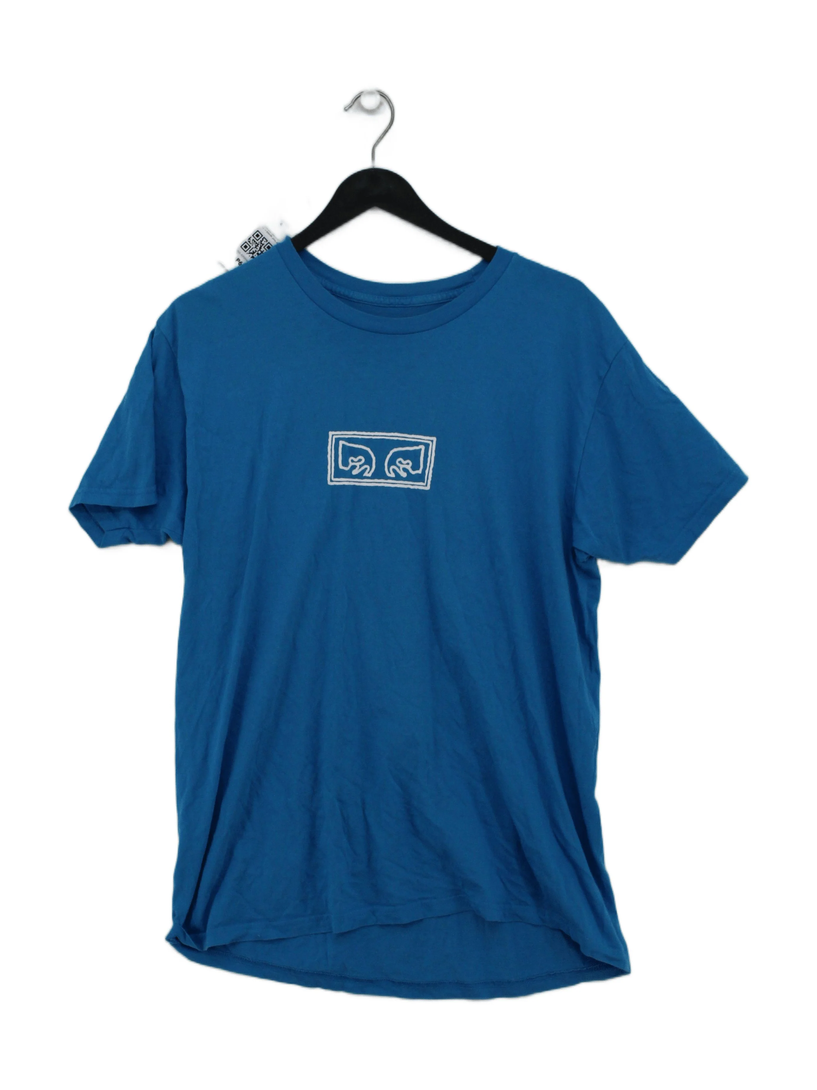 Obey Men's T-Shirt L Blue Graphic 100% Cotton Basic