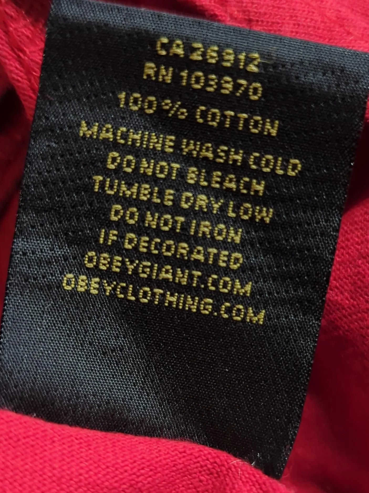 Obey Men's T-Shirt S Red Graphic 100% Cotton Sleeveless Round Neck Basic - Image 6