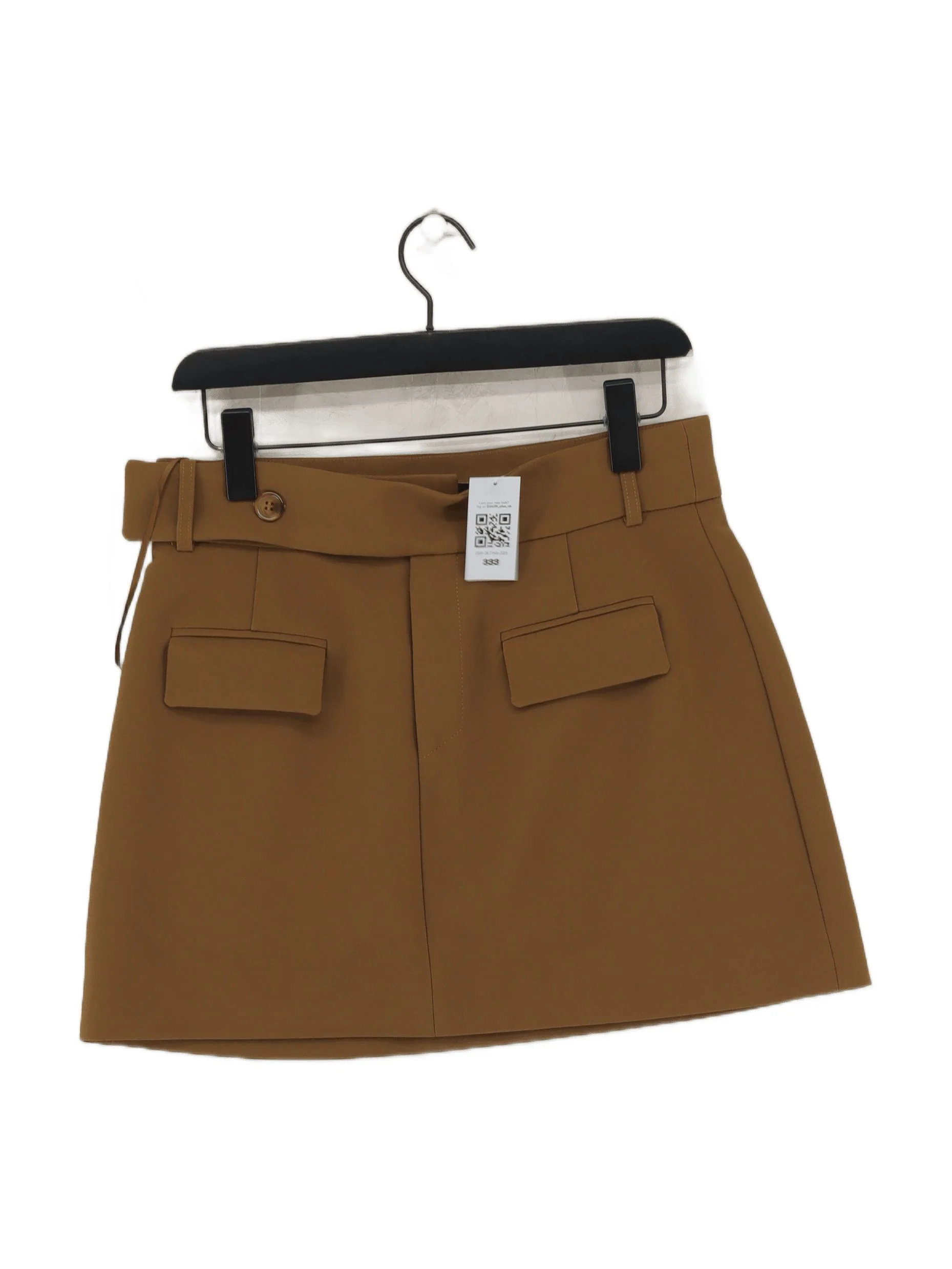 Oddmuse Women's Mini Skirt L Tan Polyester with Rayon, Spandex Short Mini