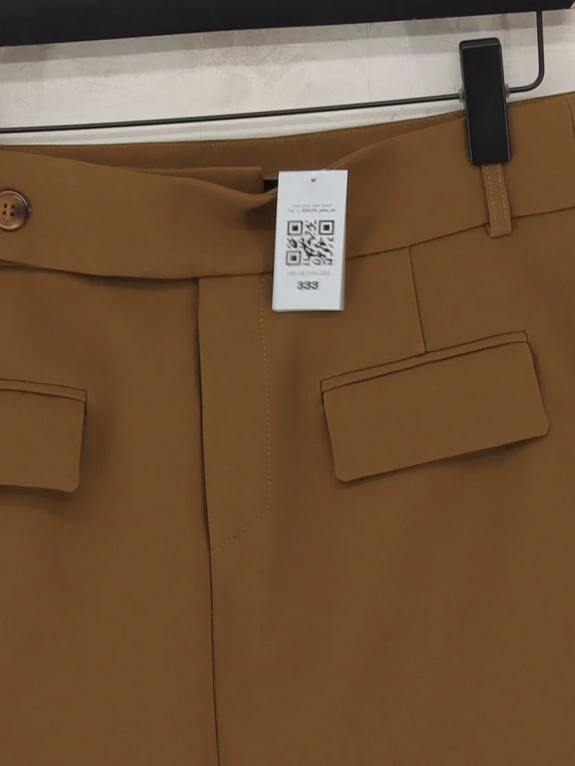 Oddmuse Women's Mini Skirt L Tan Polyester with Rayon, Spandex Short Mini - Image 3