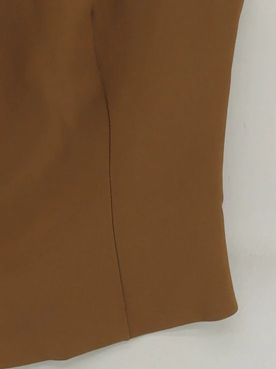 Oddmuse Women's Top L Brown Polyester with Rayon Sleeveless Mock Neck Basic - Image 4