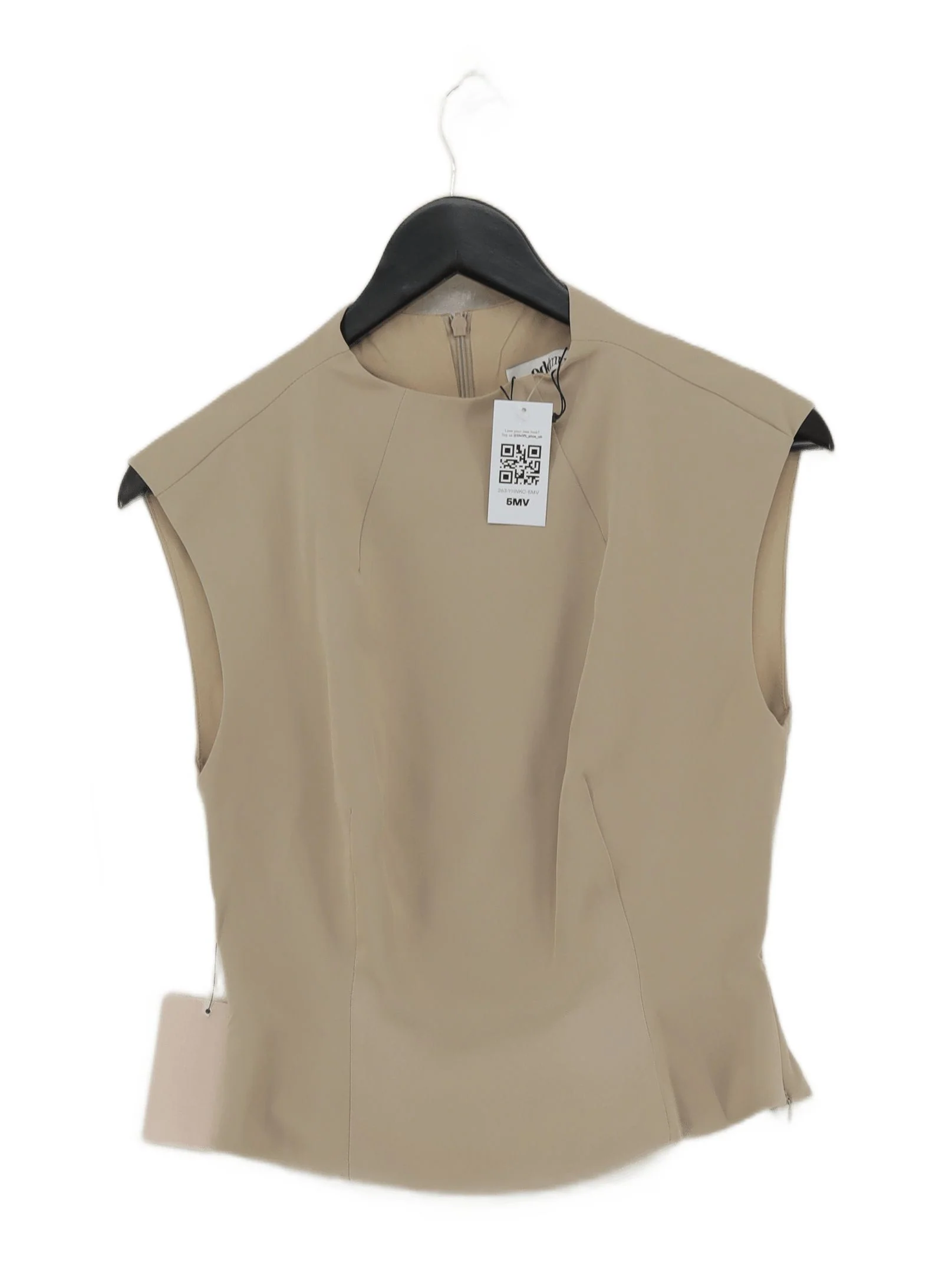 Oddmuse Women's Top M Tan Polyester with Spandex Sleeveless Round Neck Basic