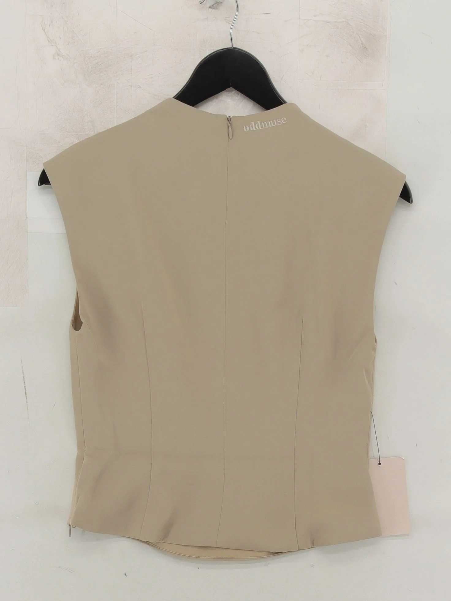 Oddmuse Women's Top M Tan Polyester with Spandex Sleeveless Round Neck Basic - Image 2