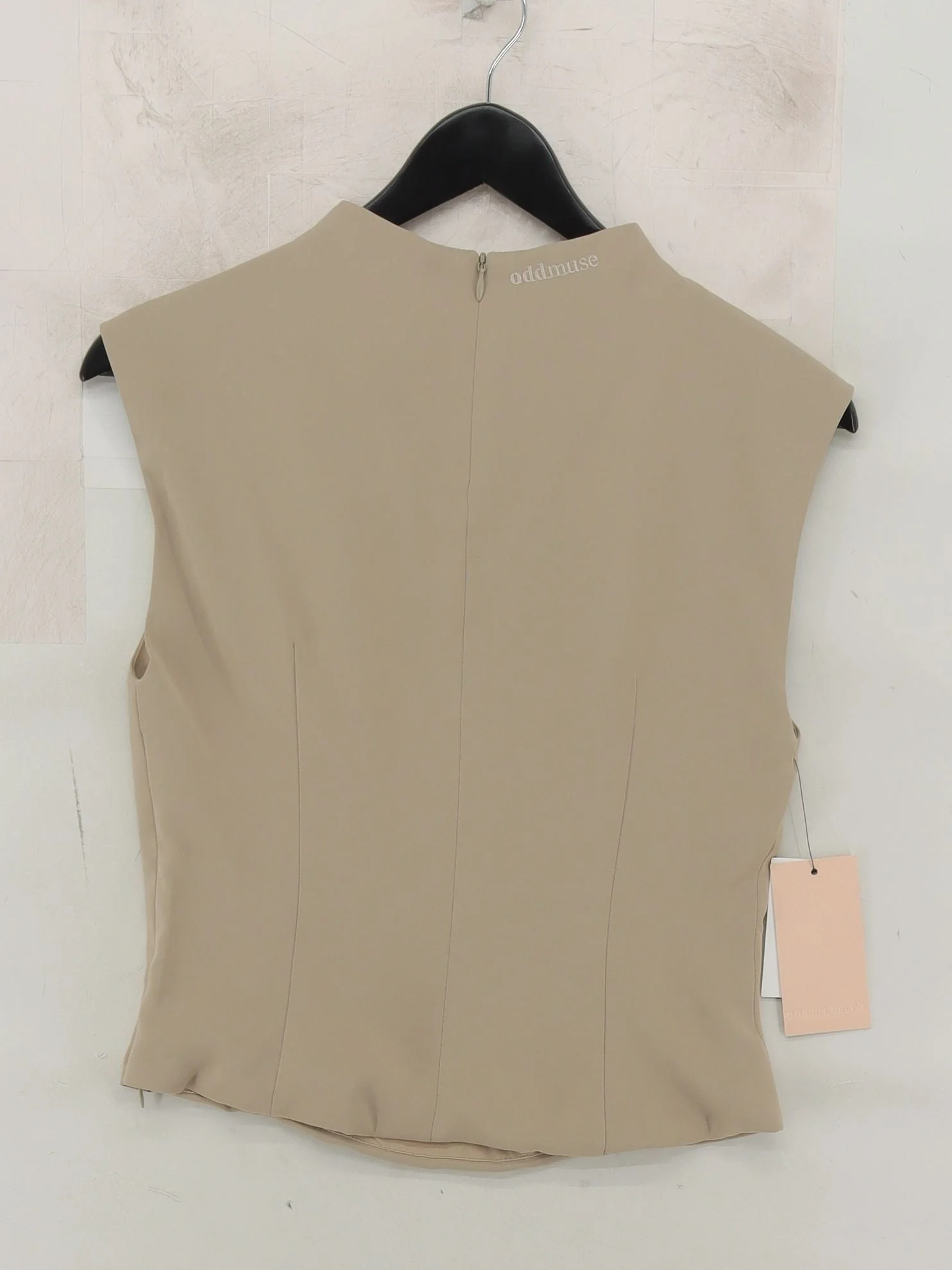 Oddmuse Women's Top M Tan Polyester with Spandex Sleeveless Round Neck Basic - Image 2